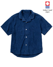 Imabari Towel Short-Sleeve Shirt Prussian Blue