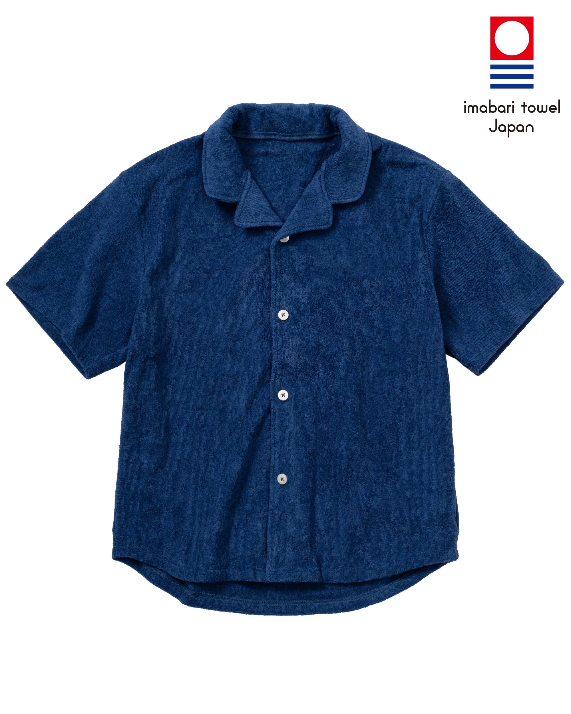 Imabari Towel Short-Sleeve Shirt Prussian Blue