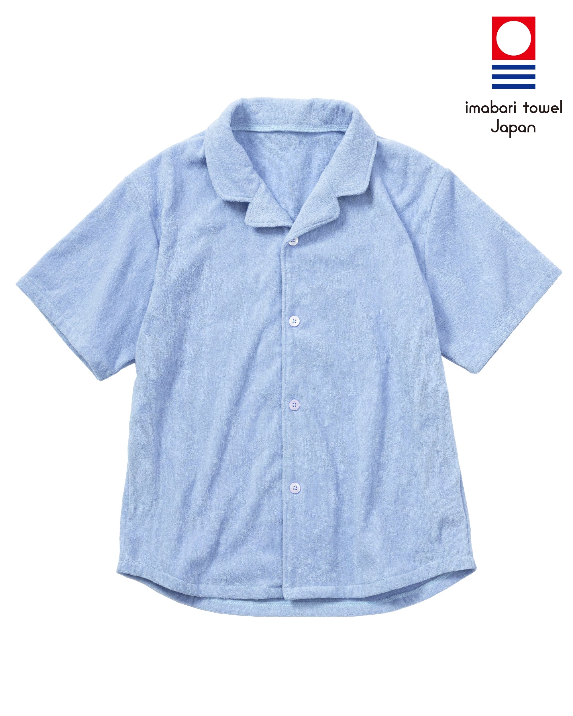 Imabari Towel Short-Sleeve Shirt Celeste Blue