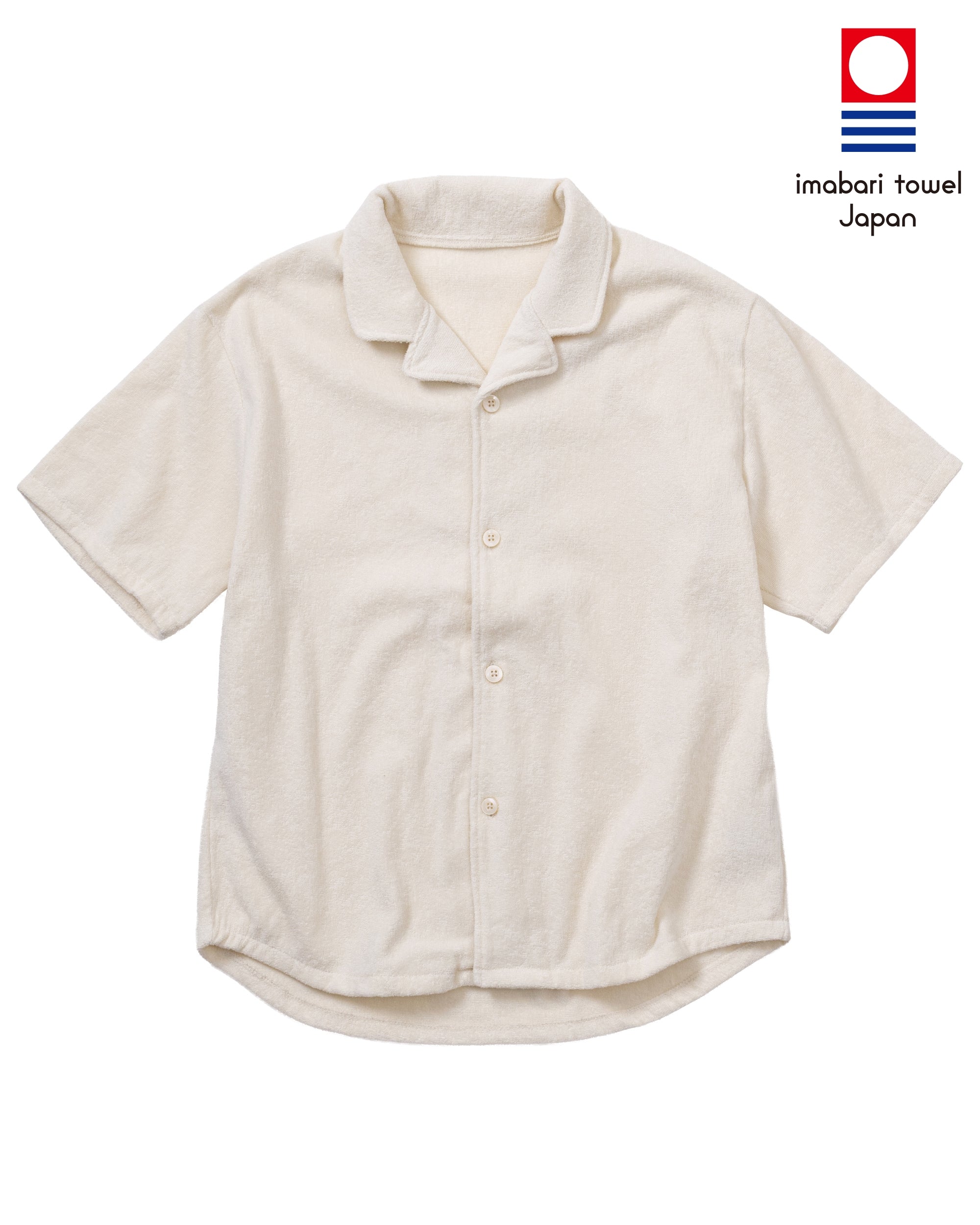 Imabari Towel Short-Sleeve Shirt Pearl White