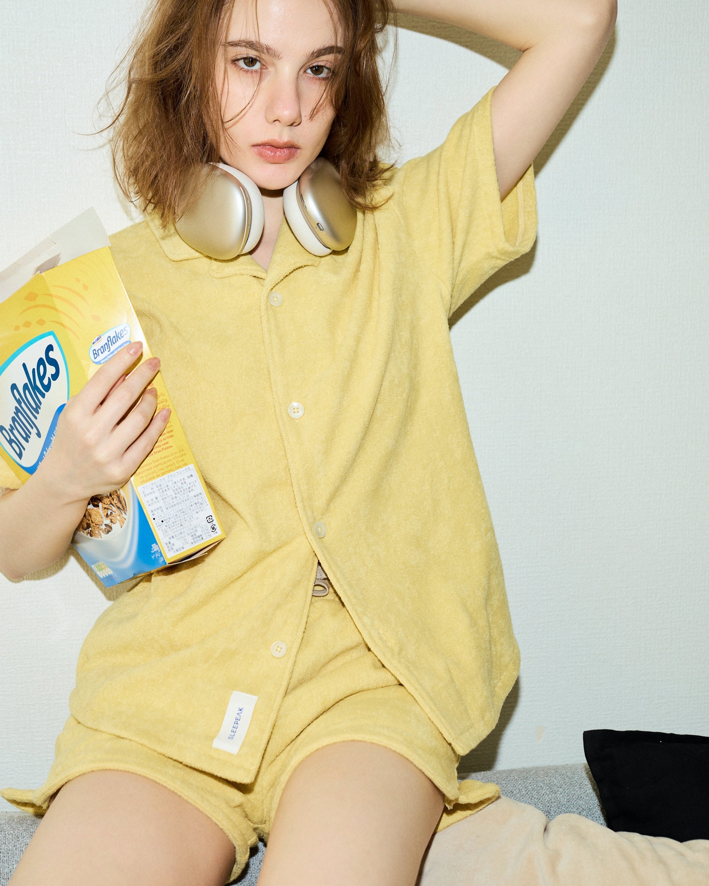 Imabari Towel Short-Sleeve Shirt Honey Yellow