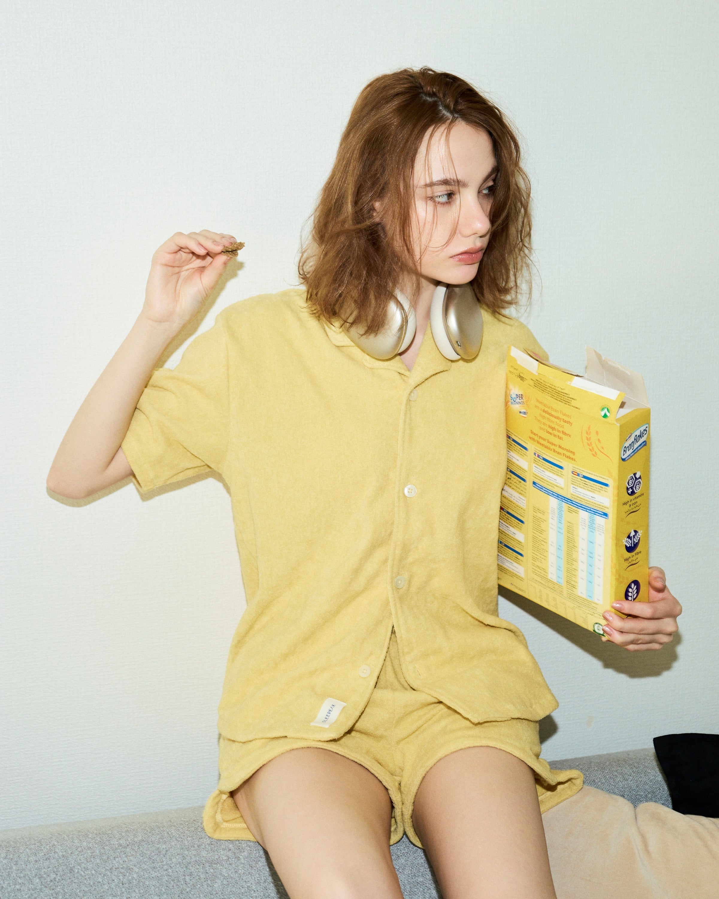 Imabari Towel Short-Sleeve Shirt Honey Yellow