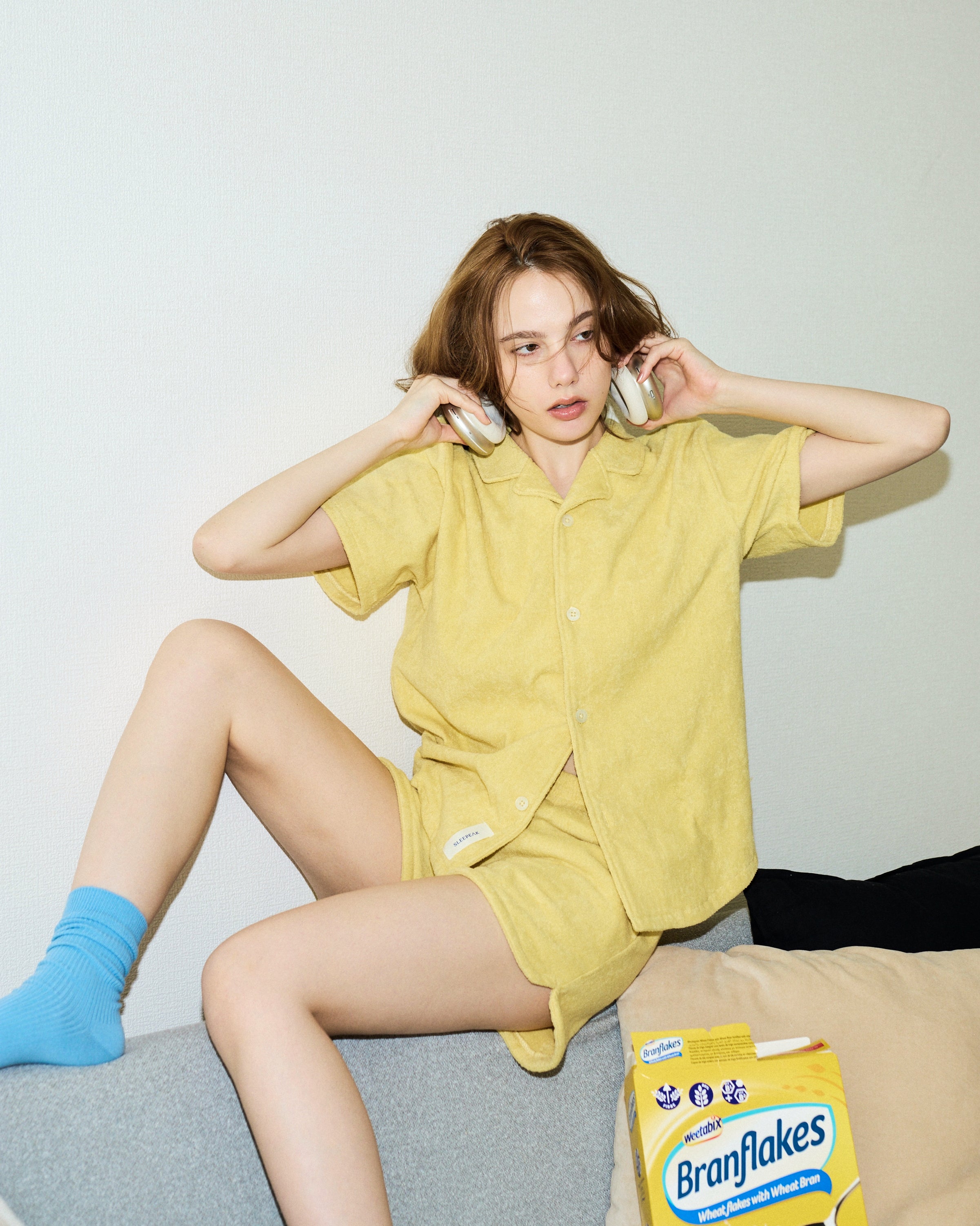 Imabari Towel Short-Sleeve Shirt Honey Yellow