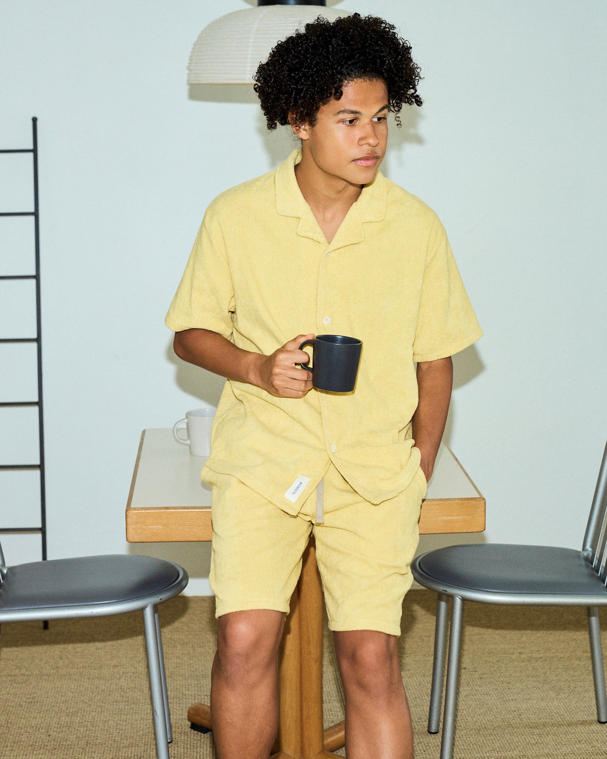 Imabari Towel Short-Sleeve Shirt Honey Yellow