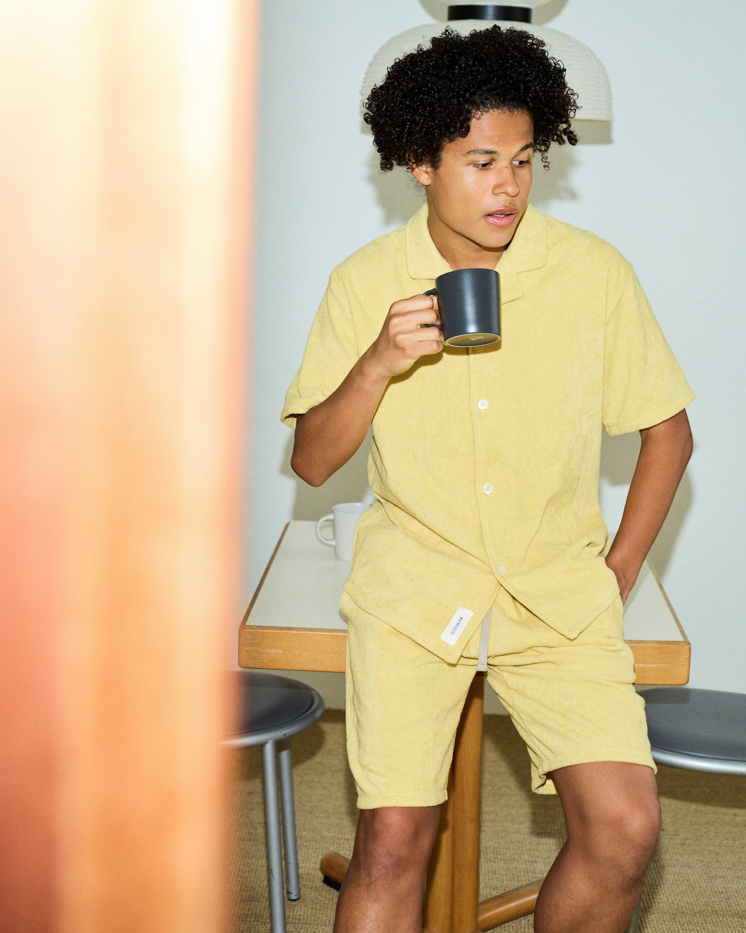 Imabari Towel Short-Sleeve Shirt Honey Yellow