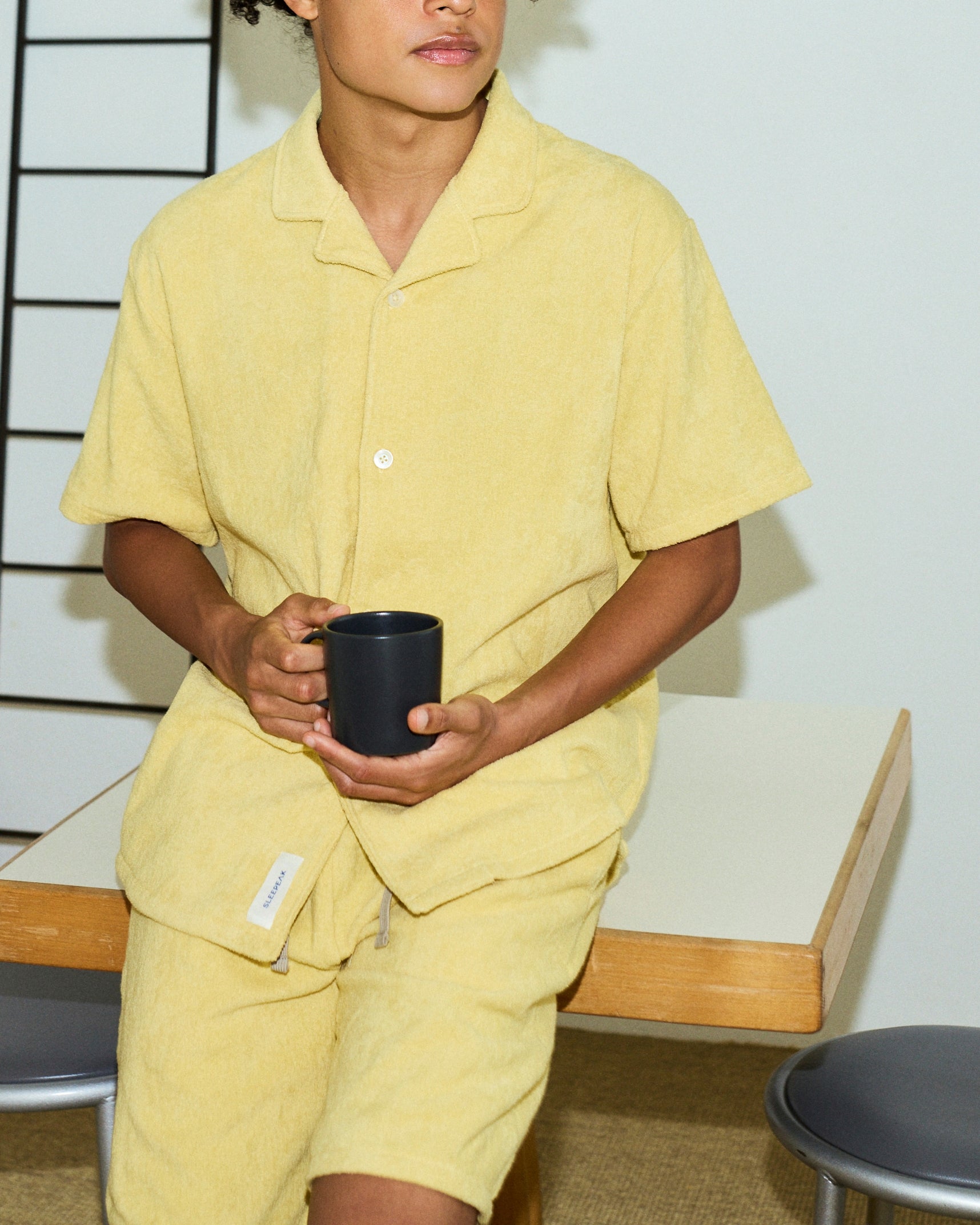 Imabari Towel Short-Sleeve Shirt Honey Yellow