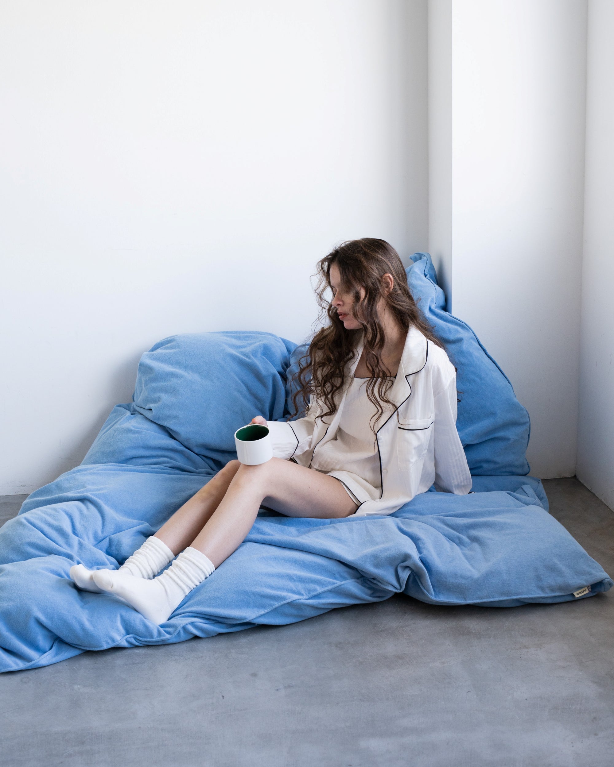 Imabari Towel Duvet Cover Aqua Blue