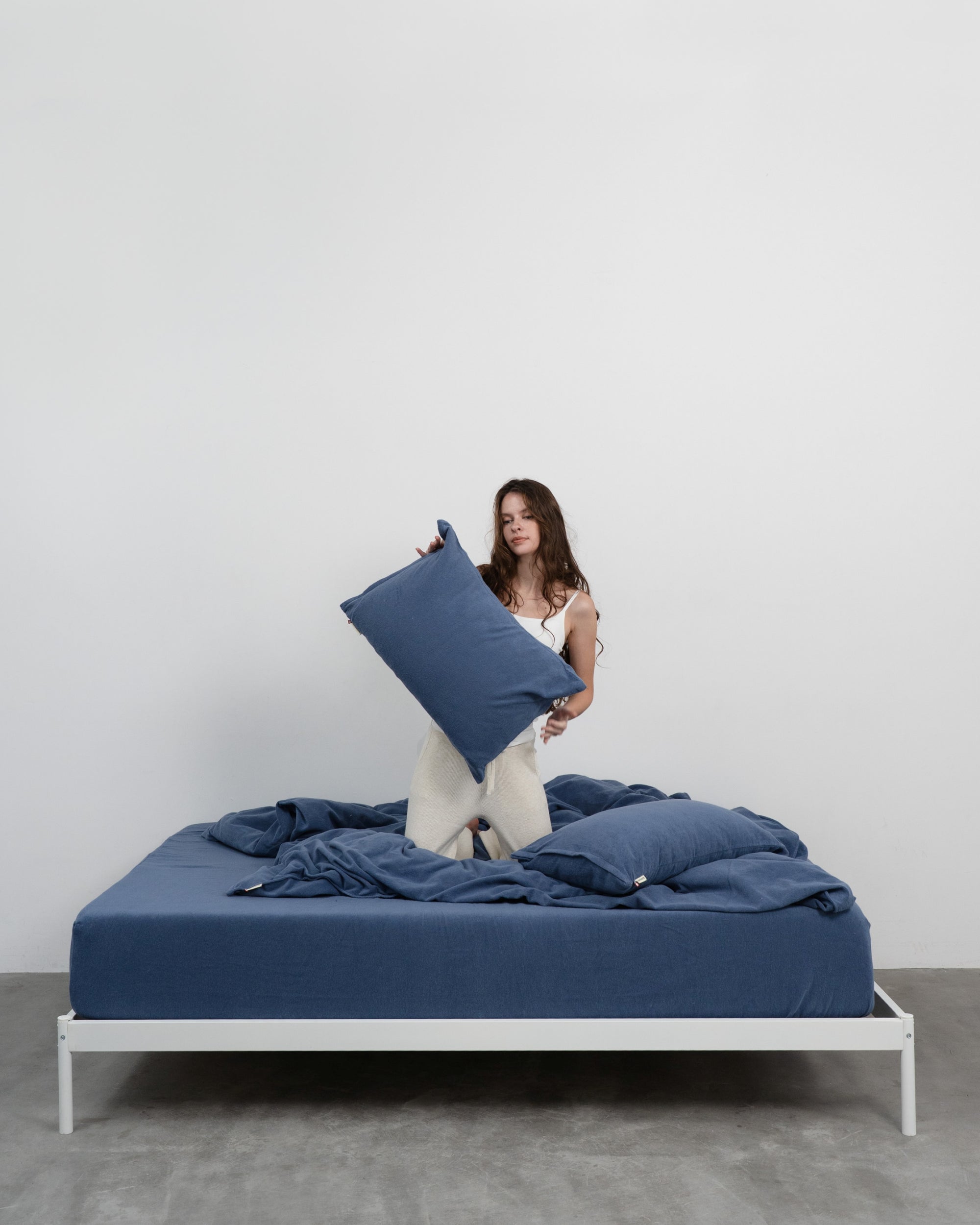 Imabari Towel Duvet Cover Midnight Blue