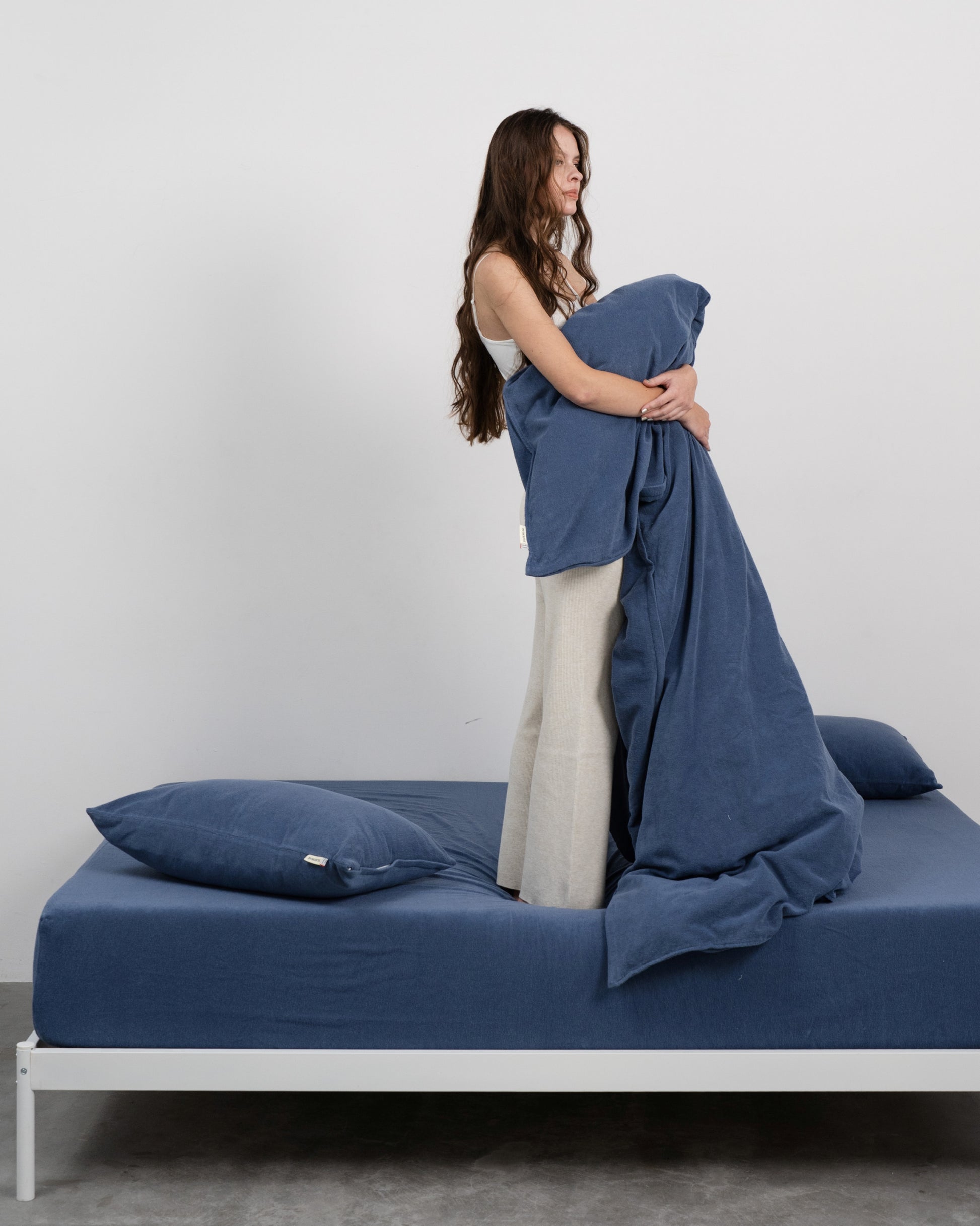 Imabari Towel Fitted Sheet Midnight Blue|今治タオルフィットシーツ Imabari Towel Fitted Sheet Midnight Blue|今治タオルフィットシーツ