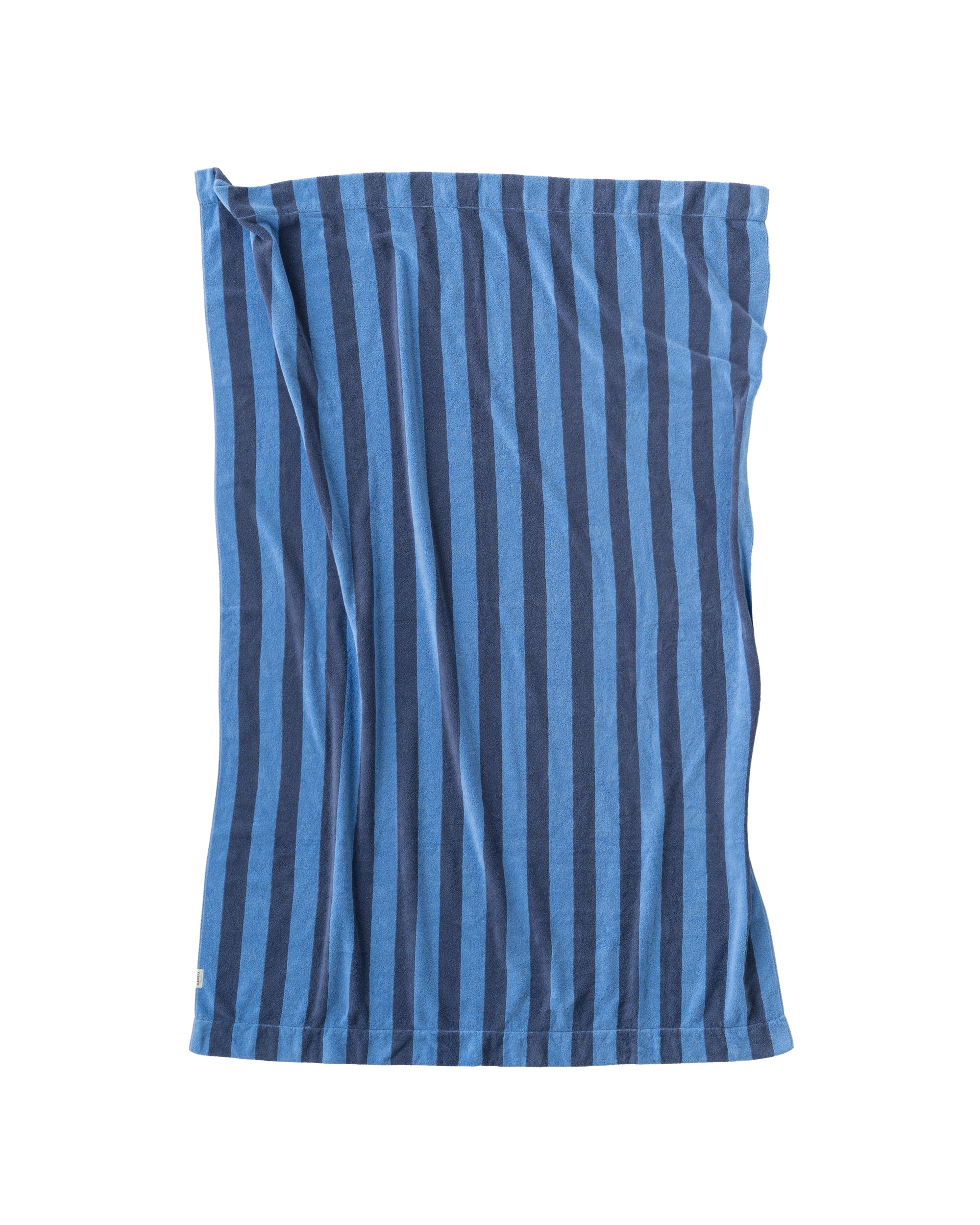 Imabari Towel Stripe Blanket Aqua Blue and Midnight Blue Stripes