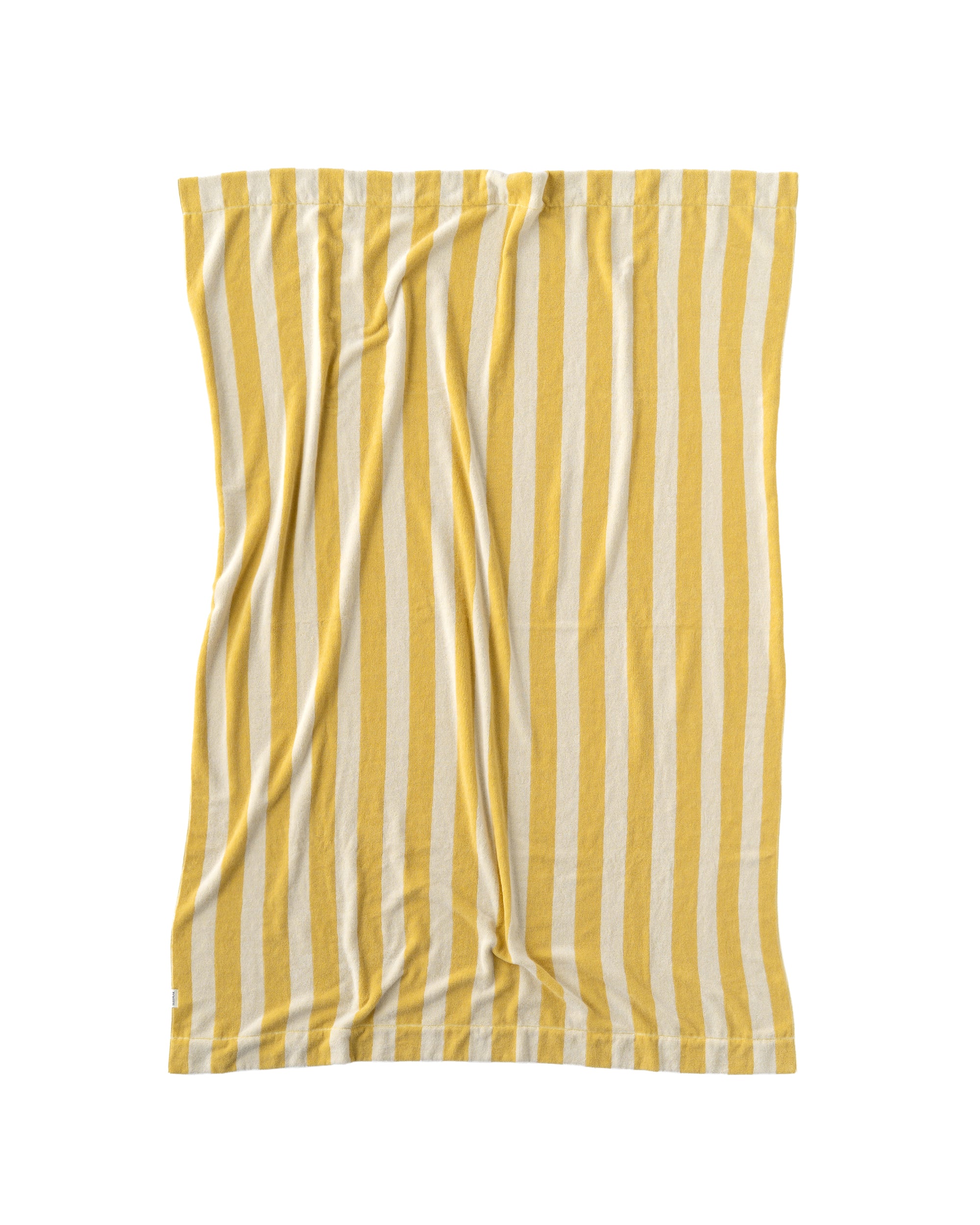 Imabari Towel Stripe Blanket Honey Yellow and Pearl White Stripes