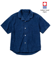 Imabari Towel Short-Sleeve Shirt Prussian Blue