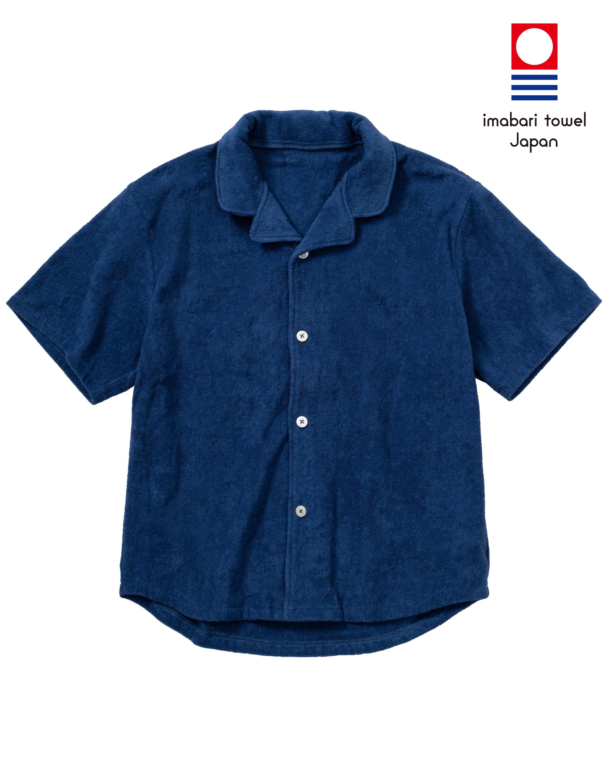 Imabari Towel Short-Sleeve Shirt Prussian Blue