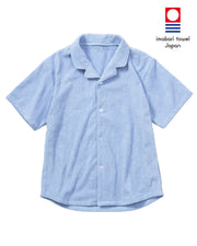 Imabari Towel Short-Sleeve Shirt Celeste Blue