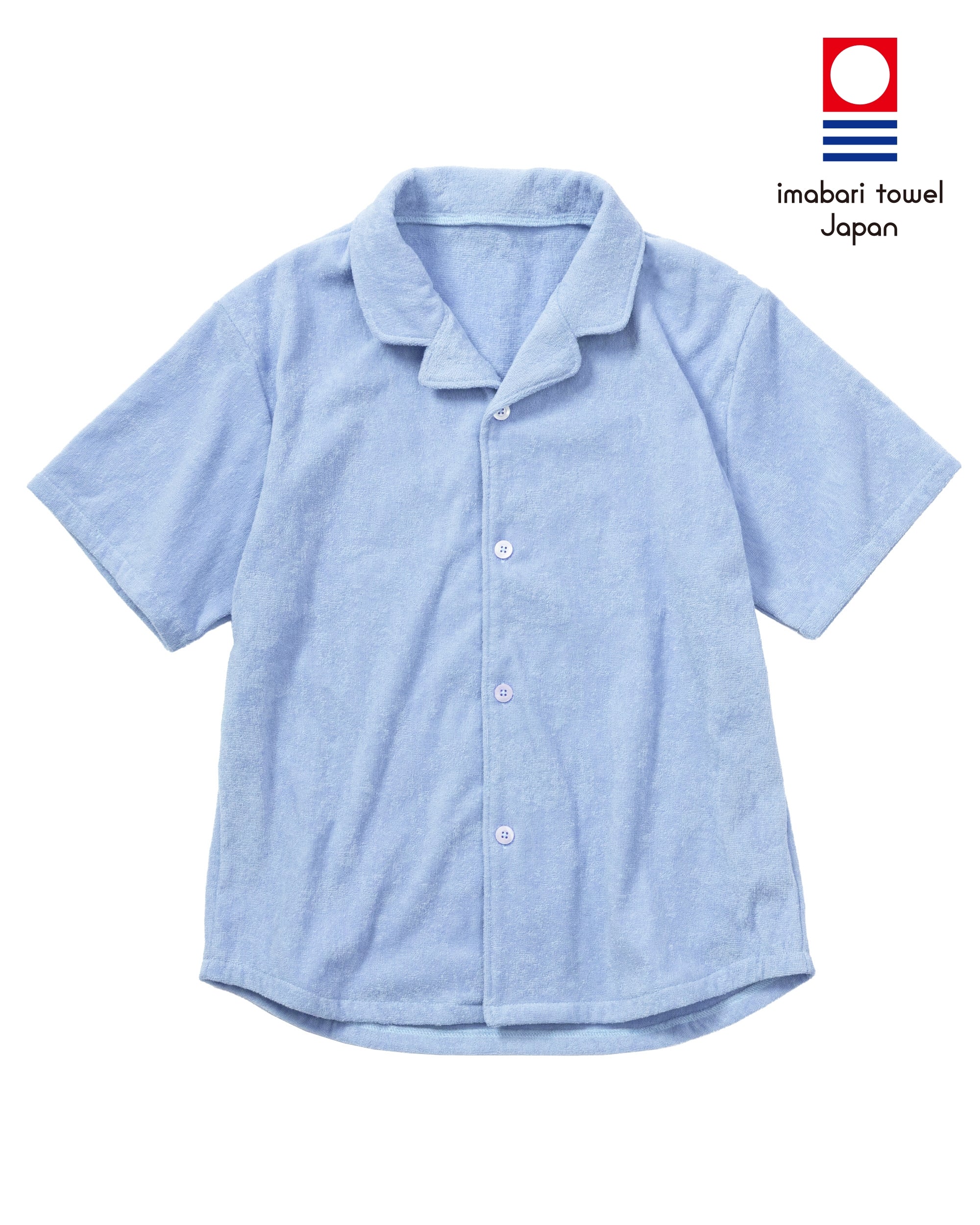 Imabari Towel Short-Sleeve Shirt Celeste Blue