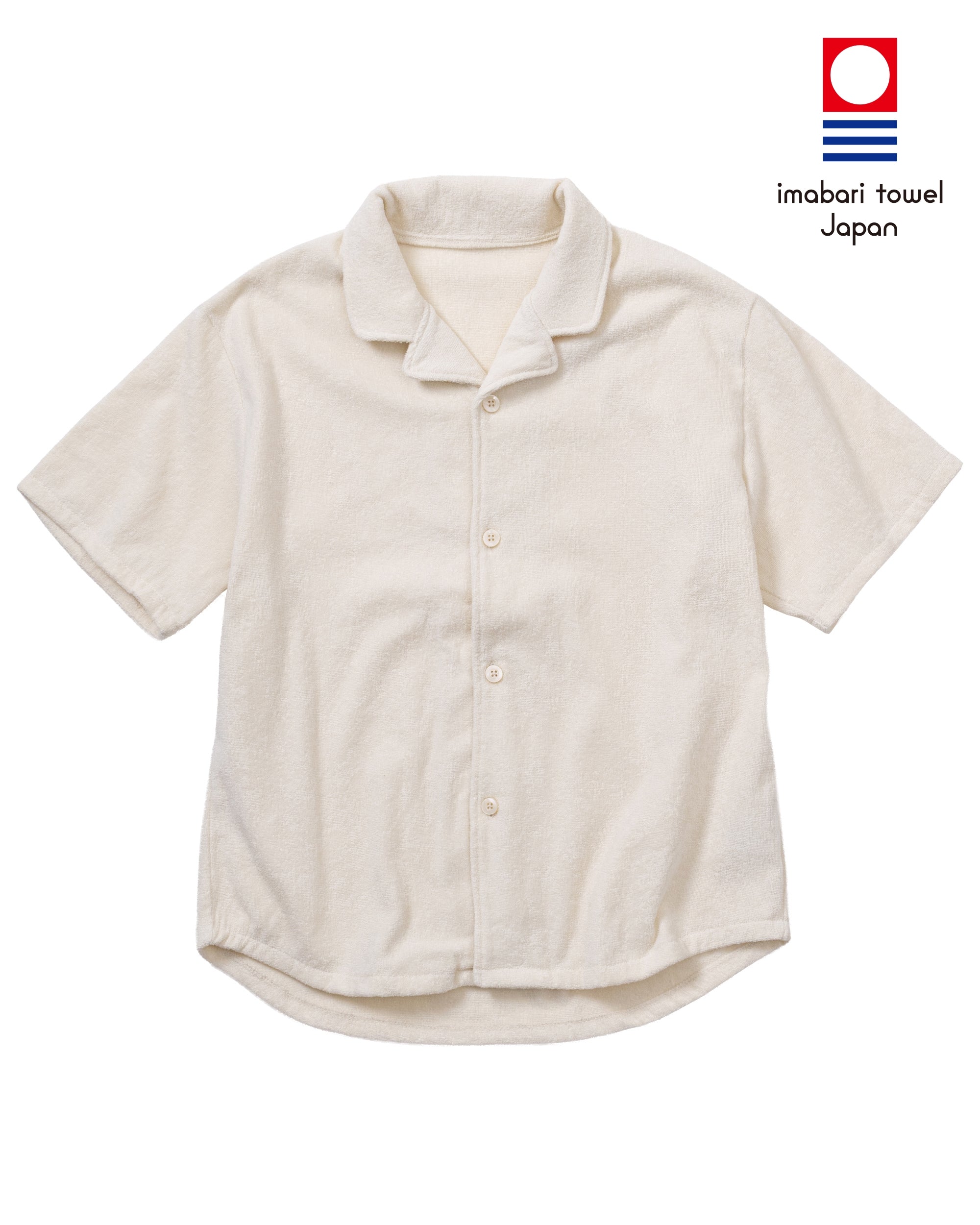 Imabari Towel Short-Sleeve Shirt Pearl White