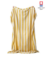 Imabari Towel Stripe Blanket Honey Yellow and Pearl White Stripes