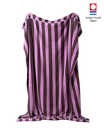 Imabari Towel Stripe Blanket Orchid Pink and Coffee Brown Stripes