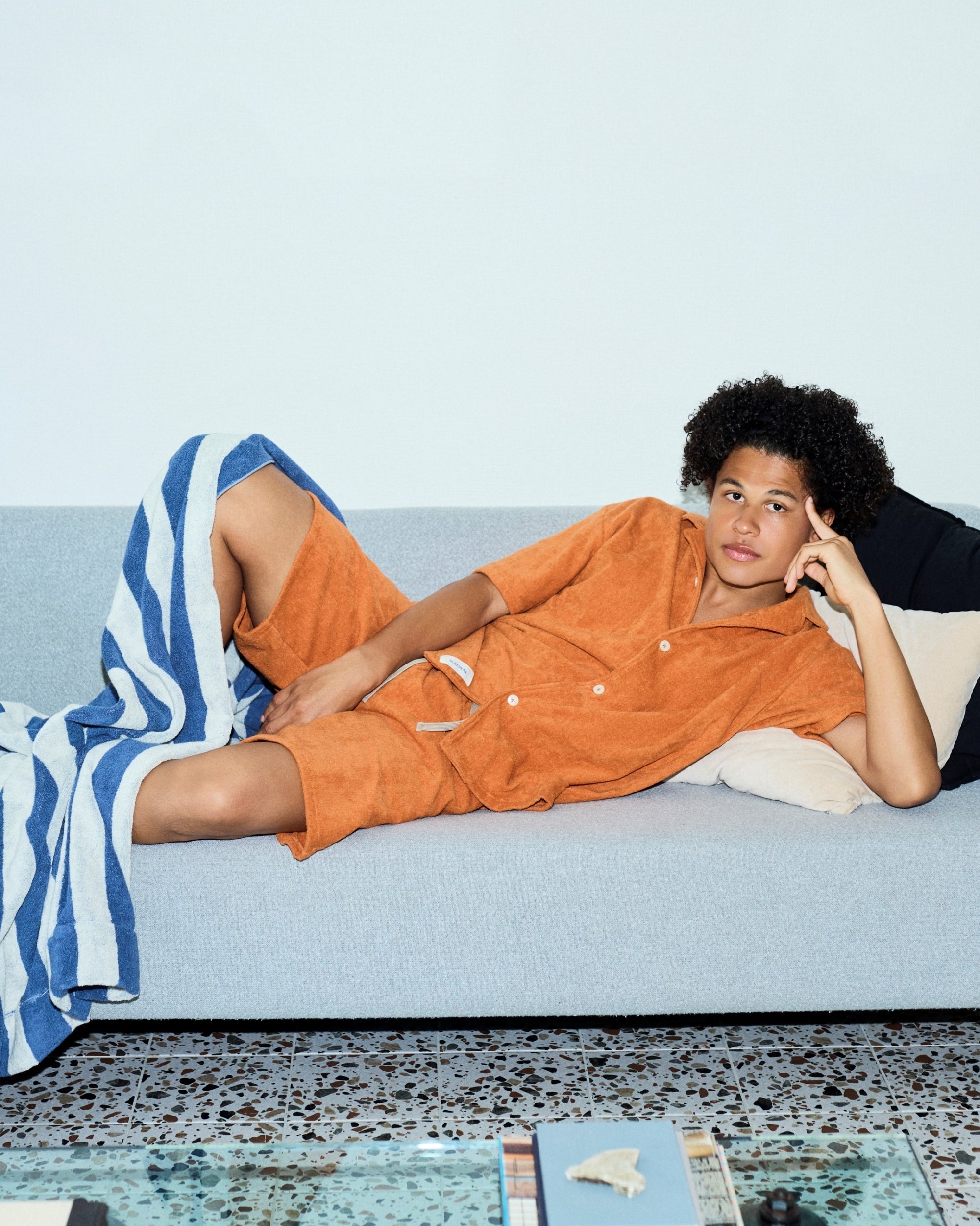 Imabari Towel Short-Sleeve Shirt Sedona Orange