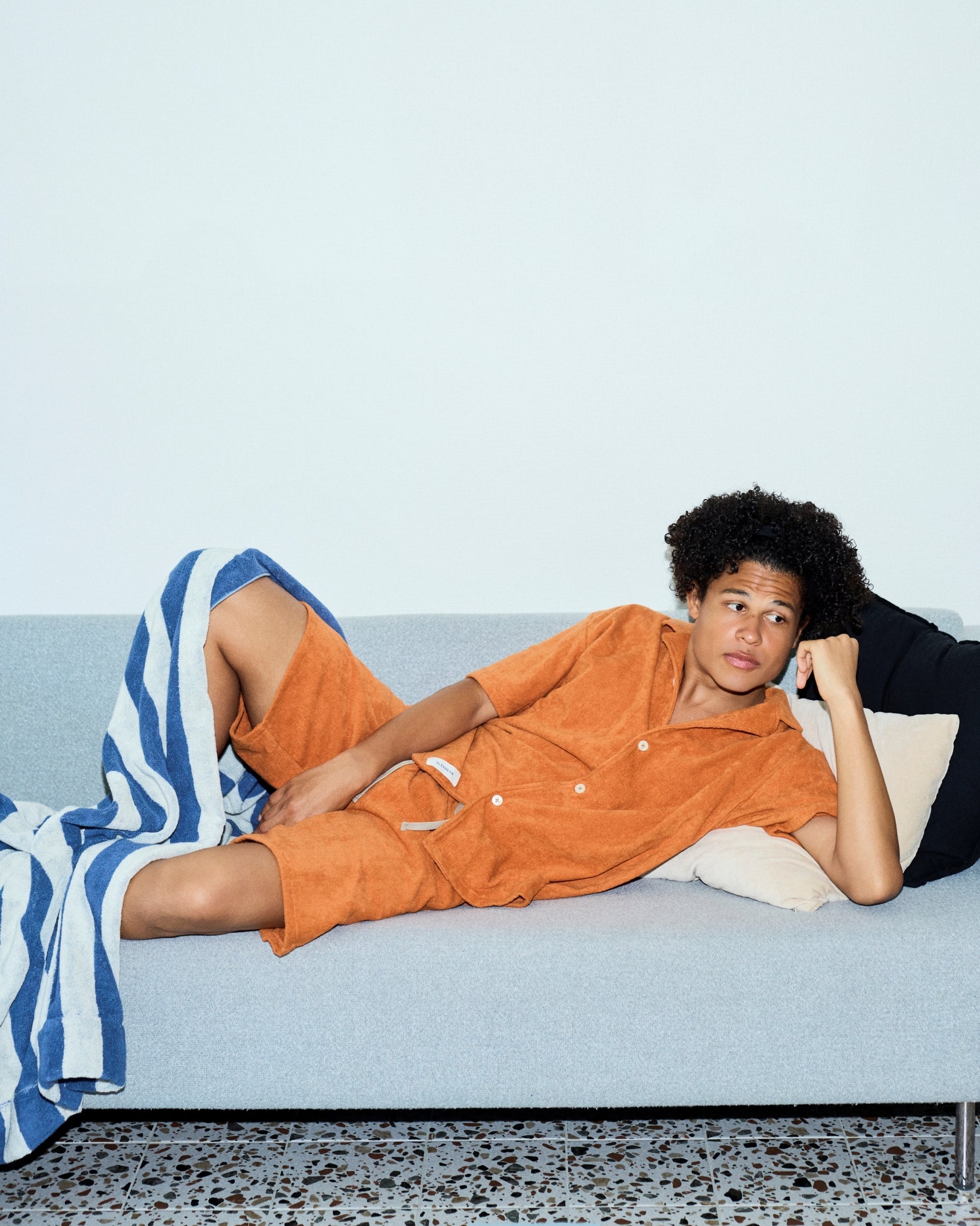 Imabari Towel Short-Sleeve Shirt Sedona Orange