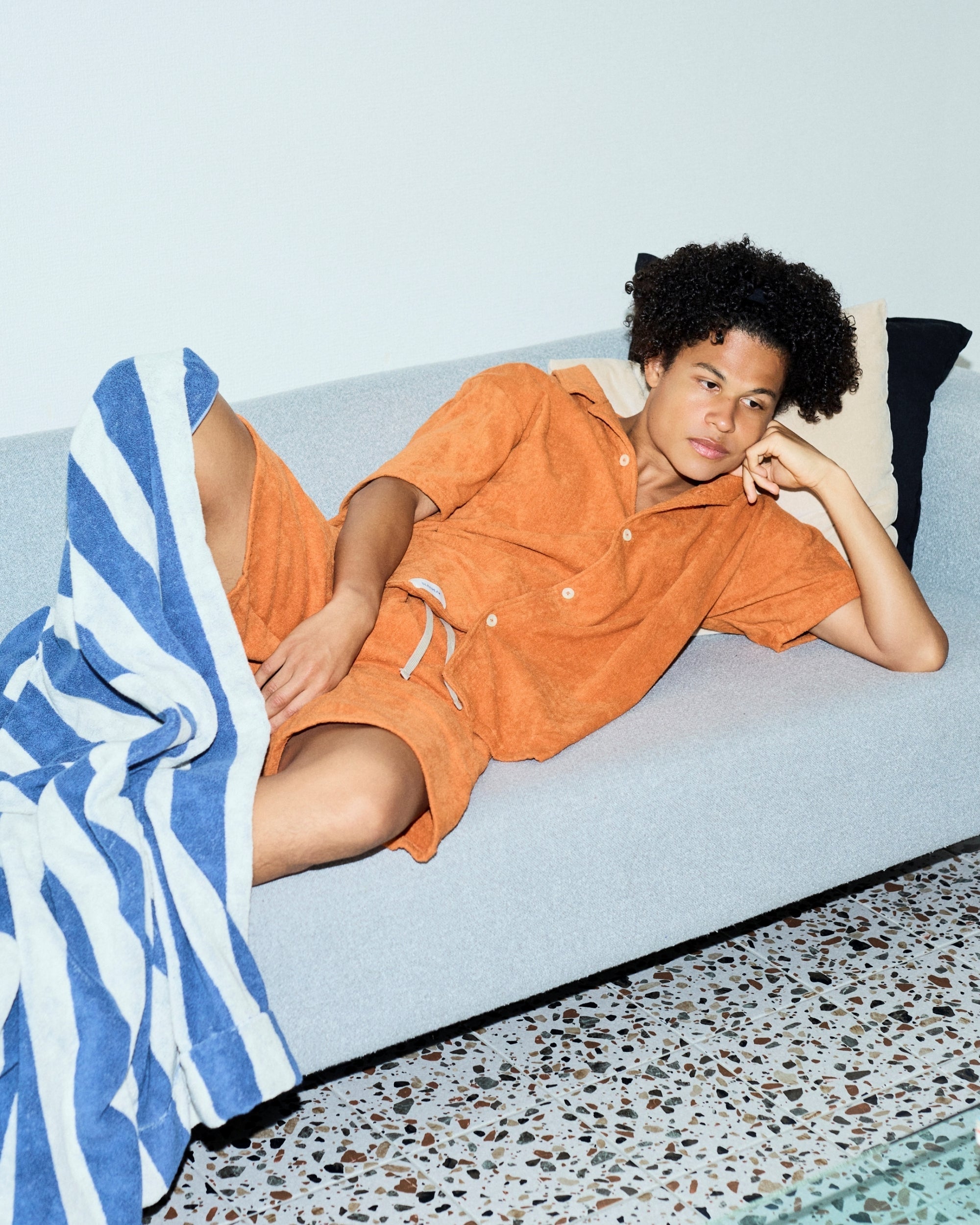 Imabari Towel Short-Sleeve Shirt Sedona Orange
