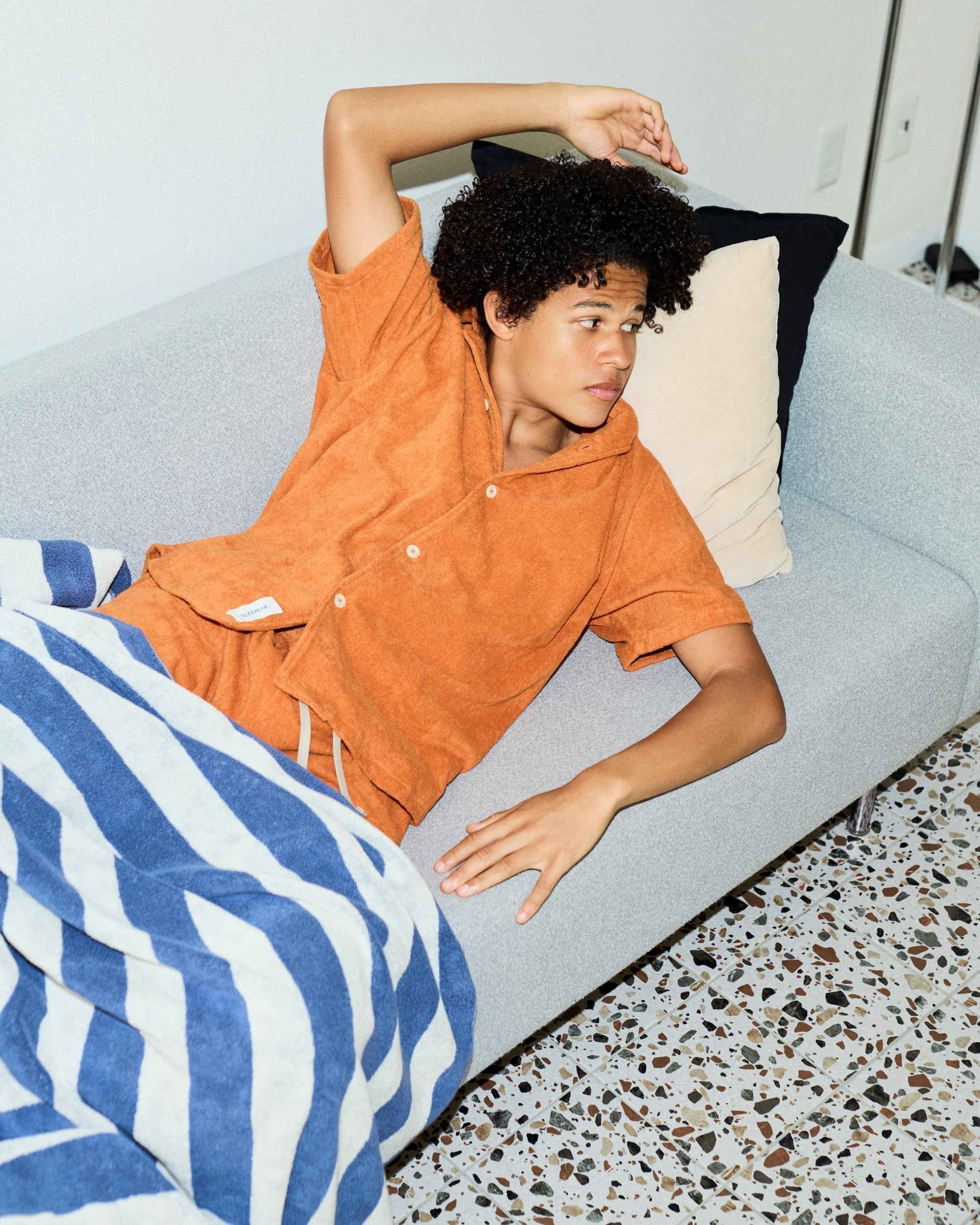 Imabari Towel Short-Sleeve Shirt Sedona Orange