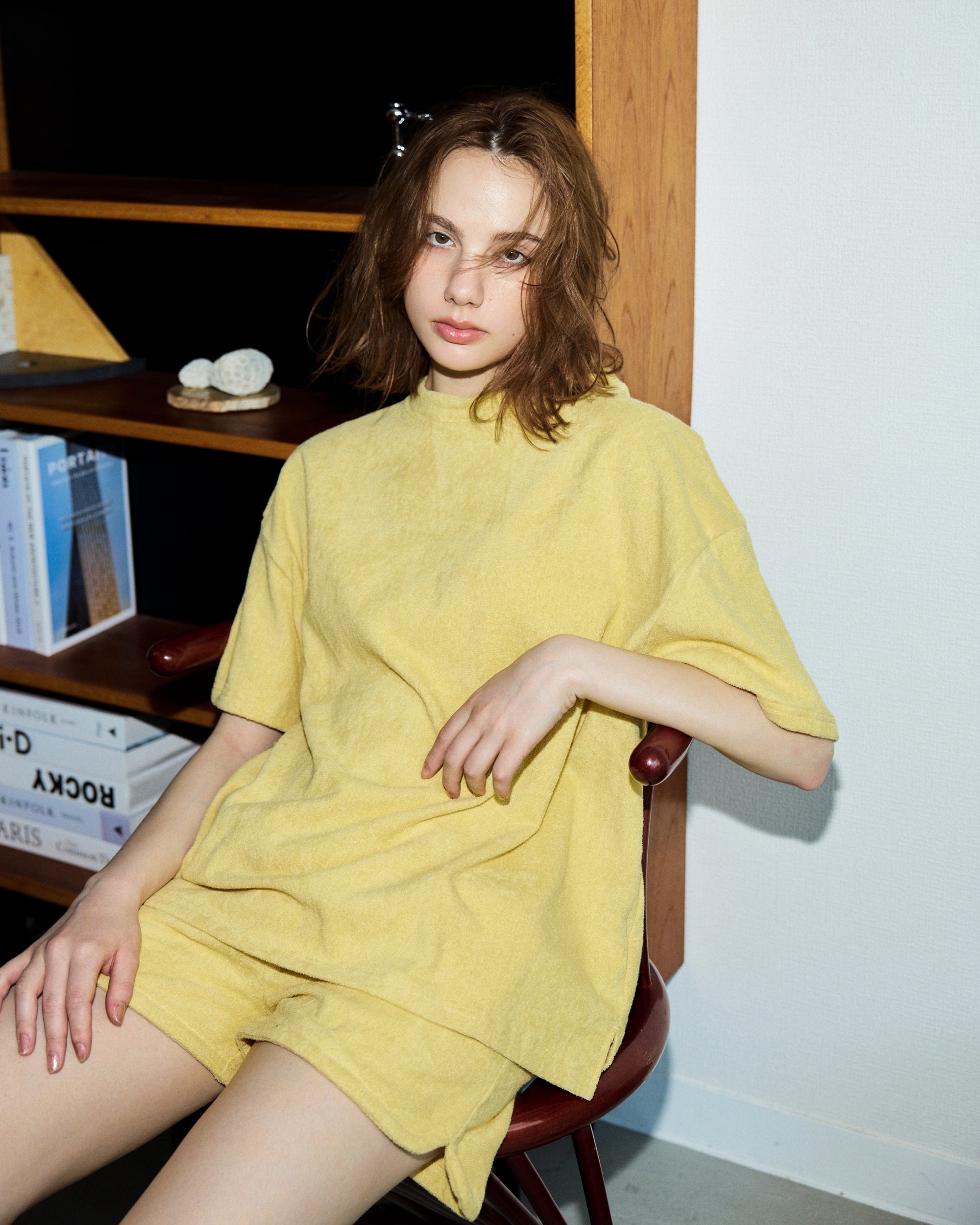 Imabari Towel Short-Sleeve Pullover Honey Yellow