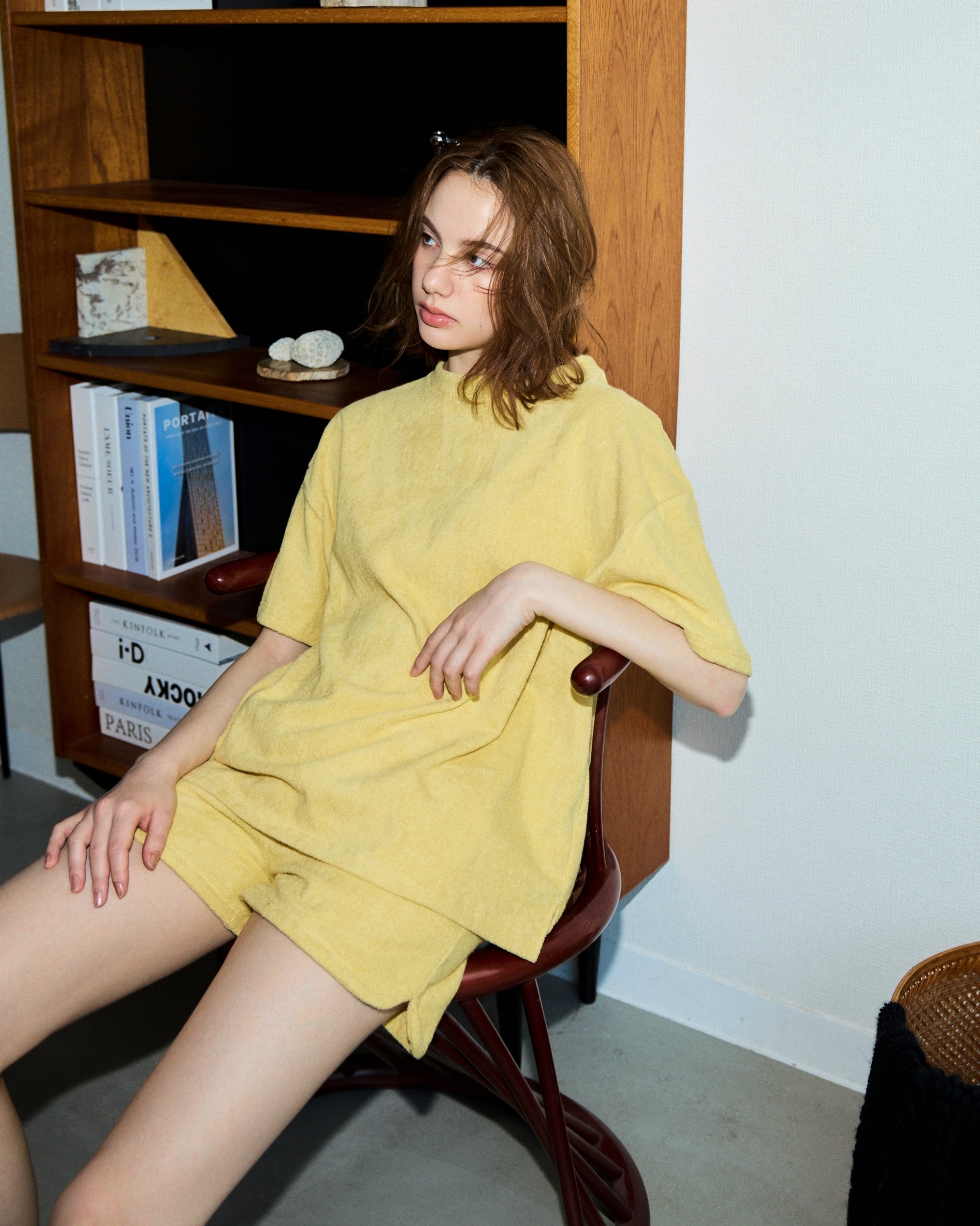 Imabari Towel Short-Sleeve Pullover Honey Yellow