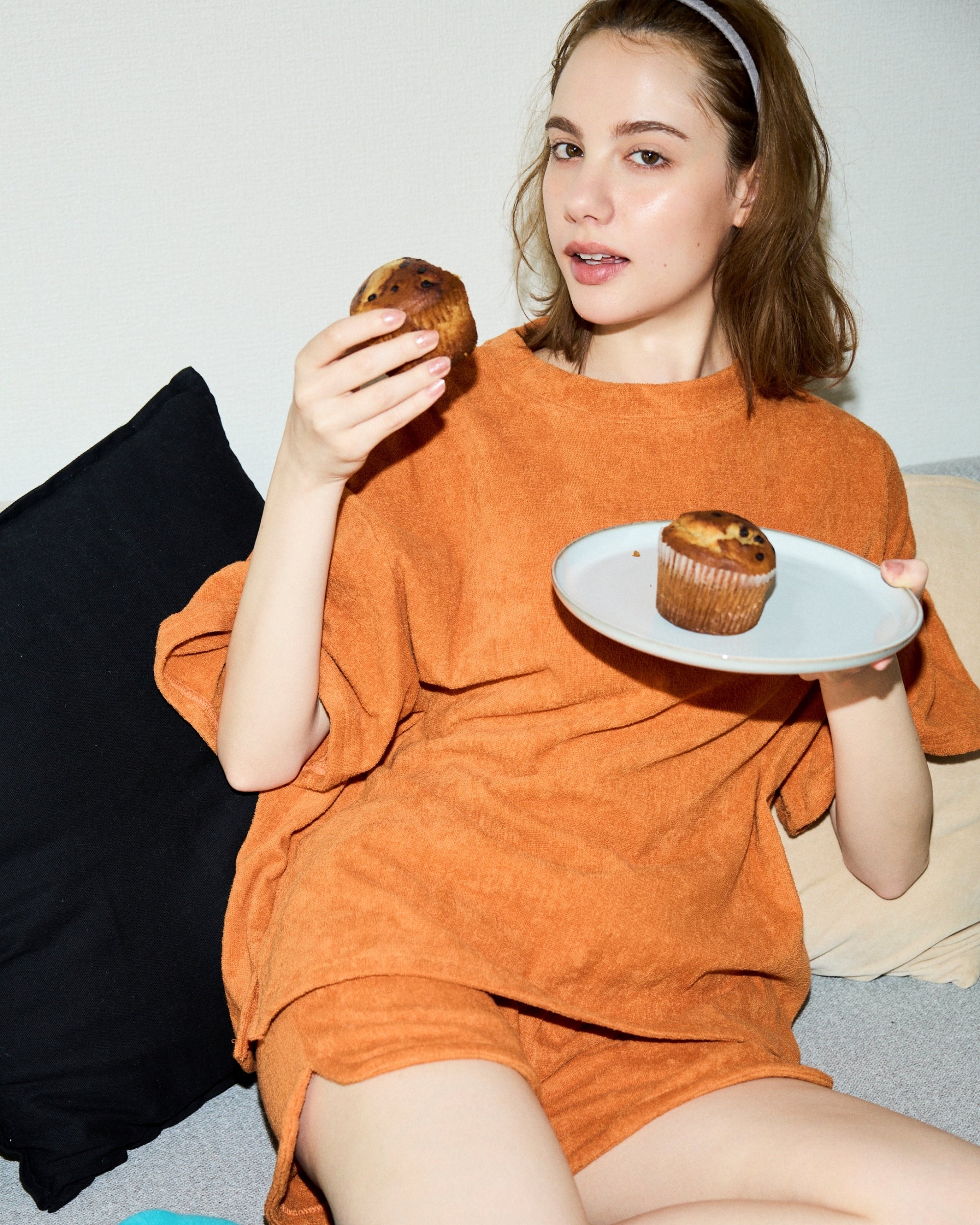 Imabari Towel Short-Sleeve Pullover Sedona Orange