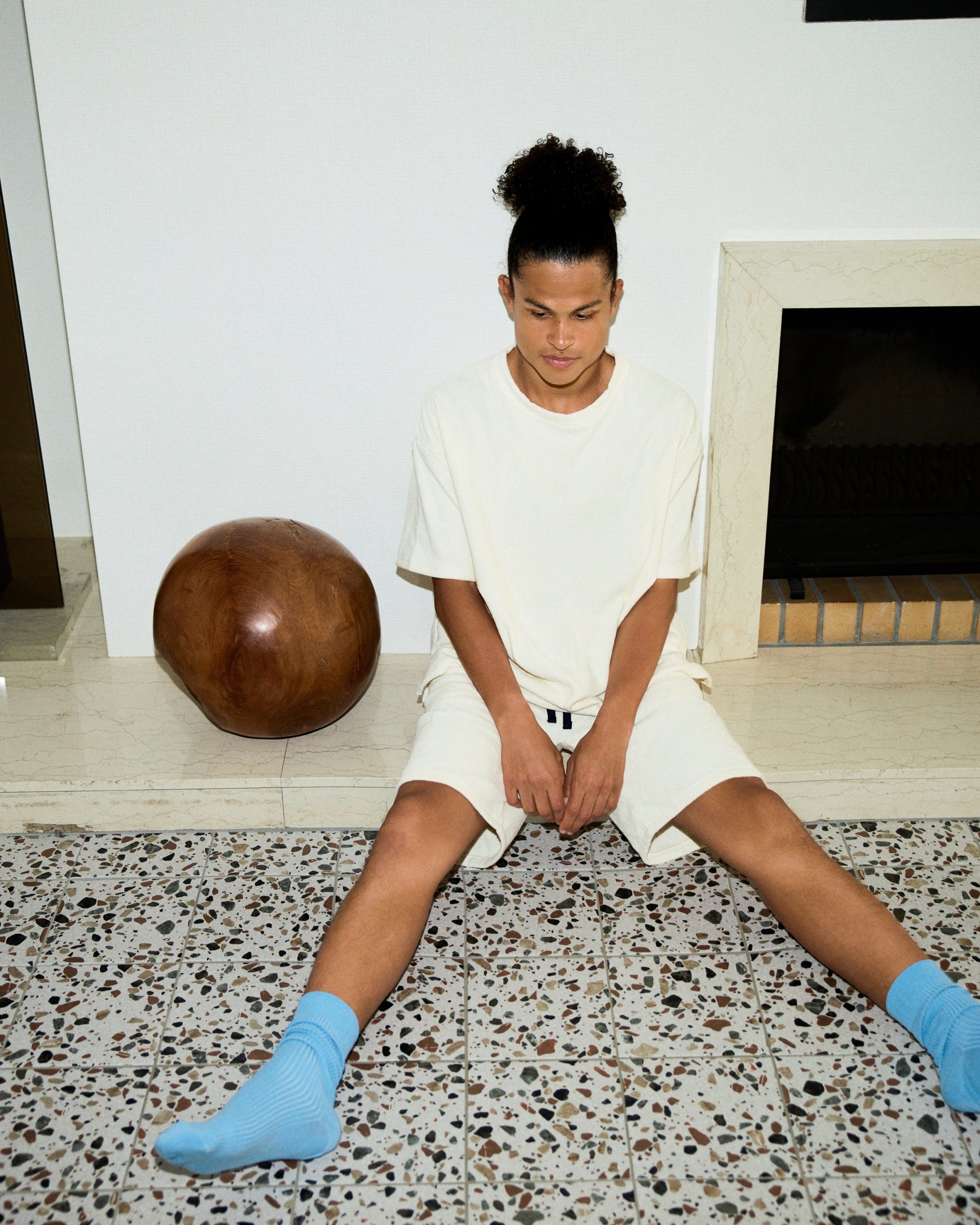 Imabari Towel Short-Sleeve Pullover Pearl White