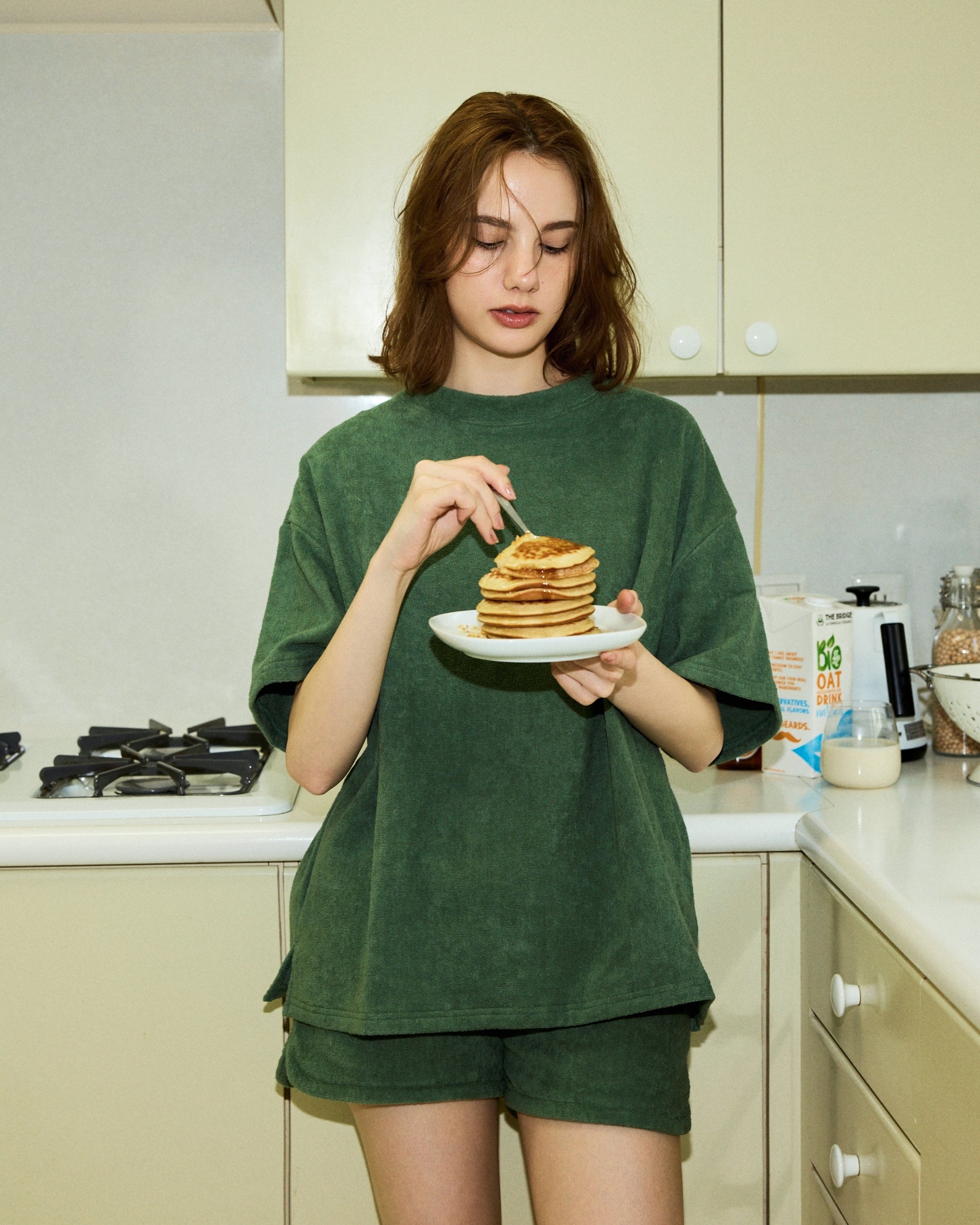 Imabari Towel Short-Sleeve Pullover Ivy Green