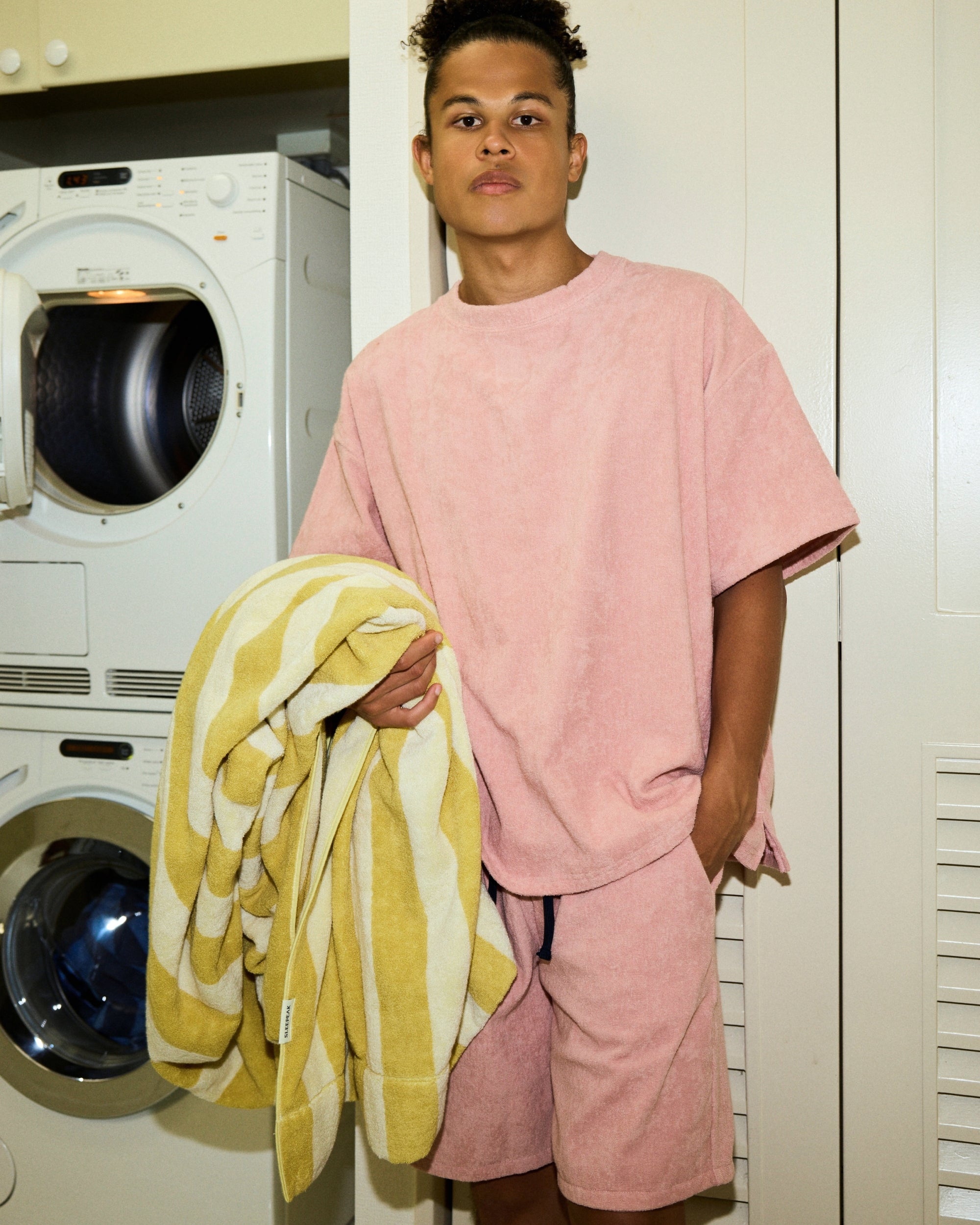 Imabari Towel Short-Sleeve Pullover Flamingo Pink