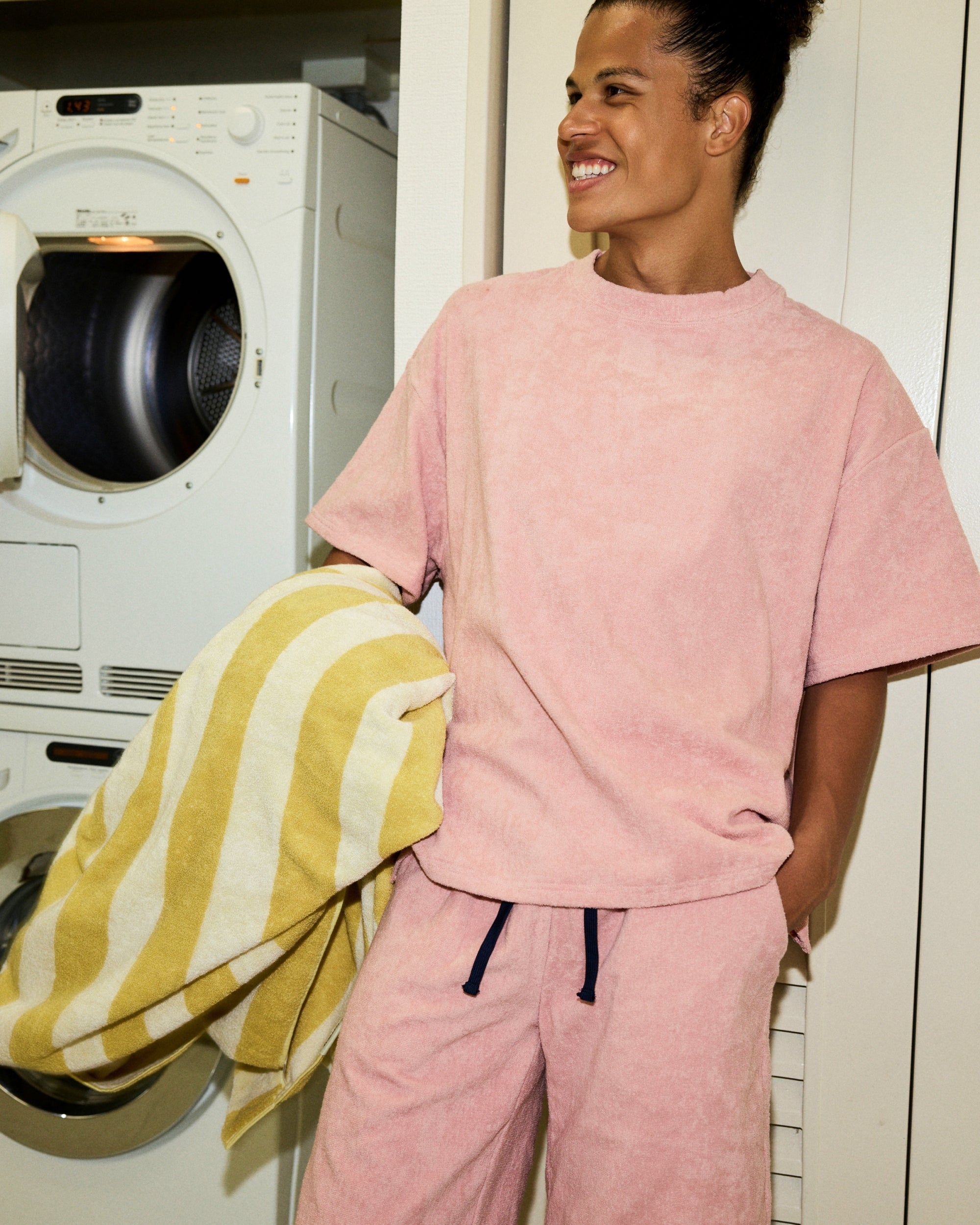 Imabari Towel Short-Sleeve Pullover Flamingo Pink