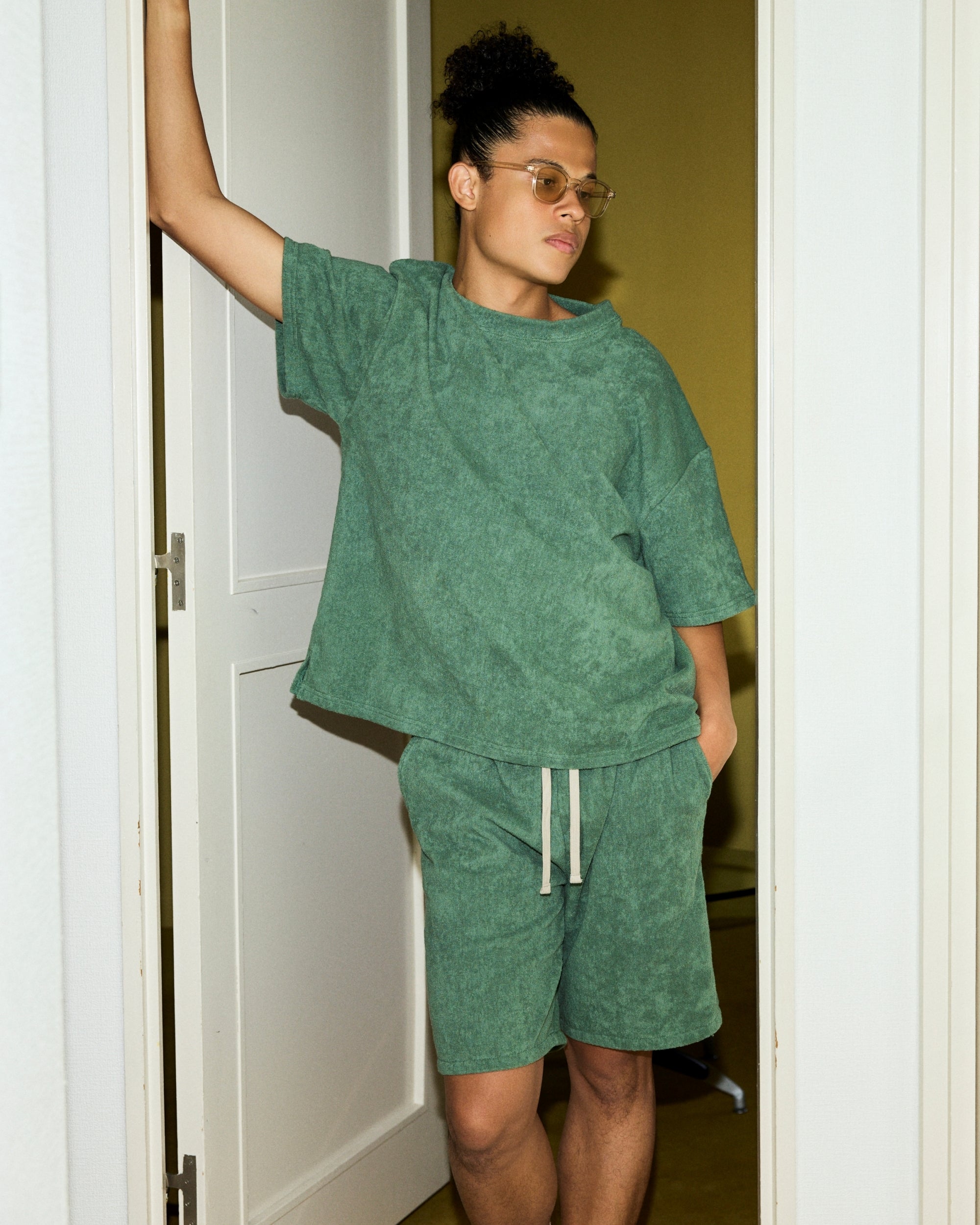 Imabari Towel Short-Sleeve Pullover Ivy Green