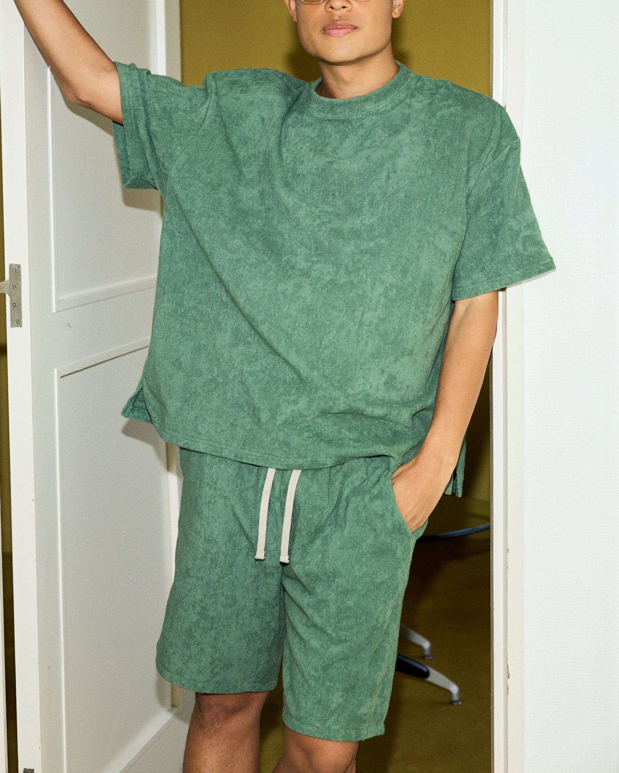 Imabari Towel Short-Sleeve Pullover Ivy Green