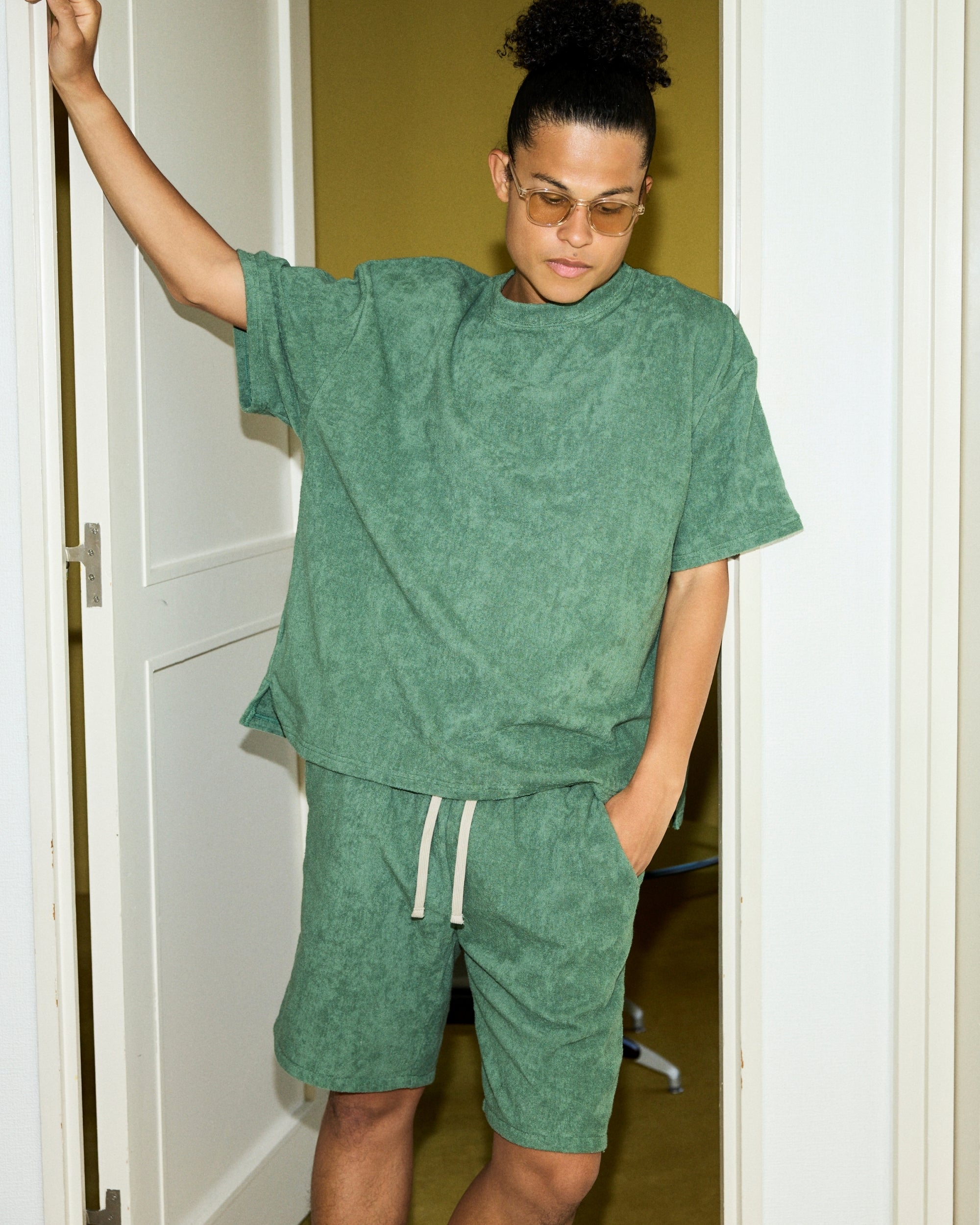 Imabari Towel Short-Sleeve Pullover Ivy Green