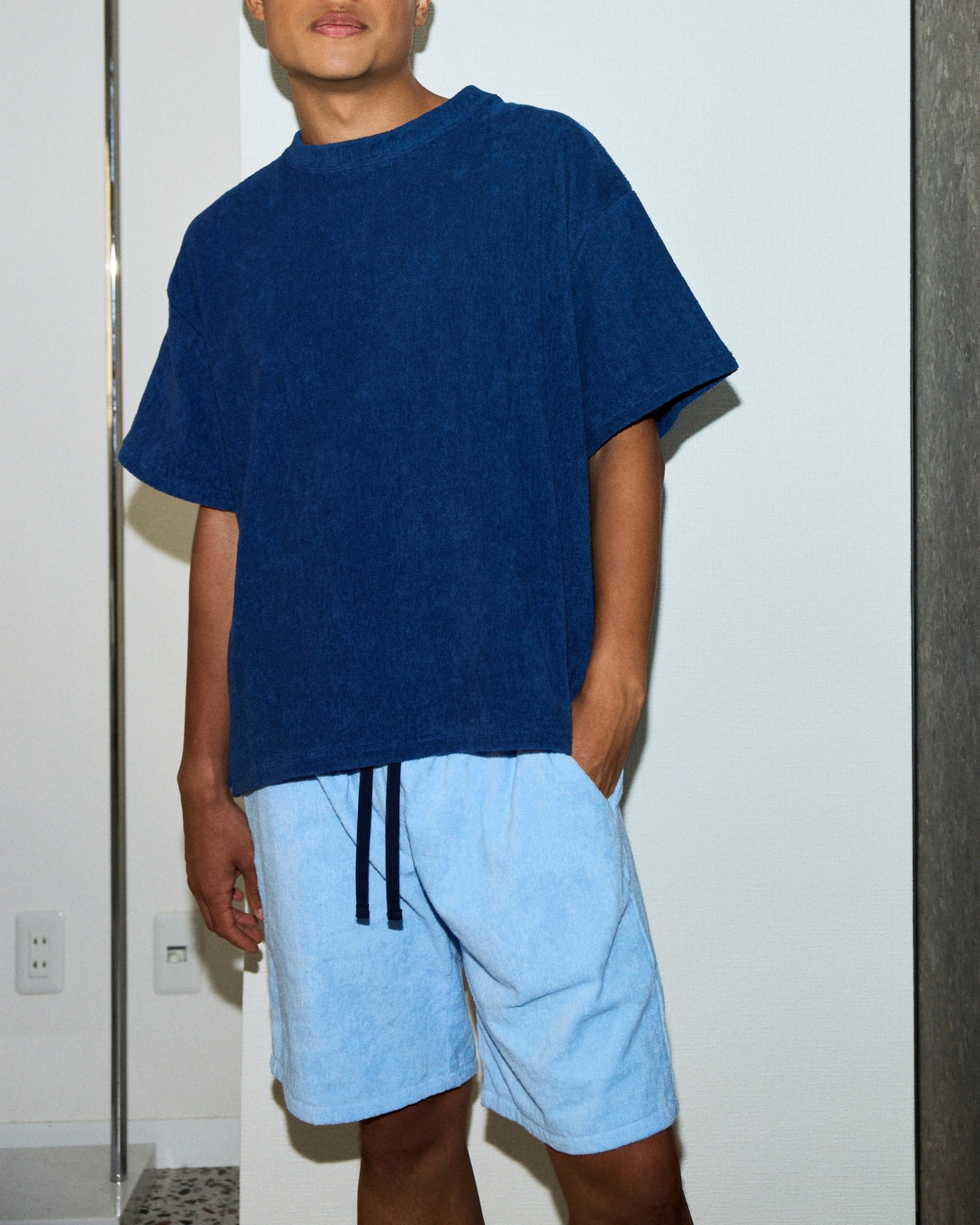 Imabari Towel Short-Sleeve Pullover Prussian Blue