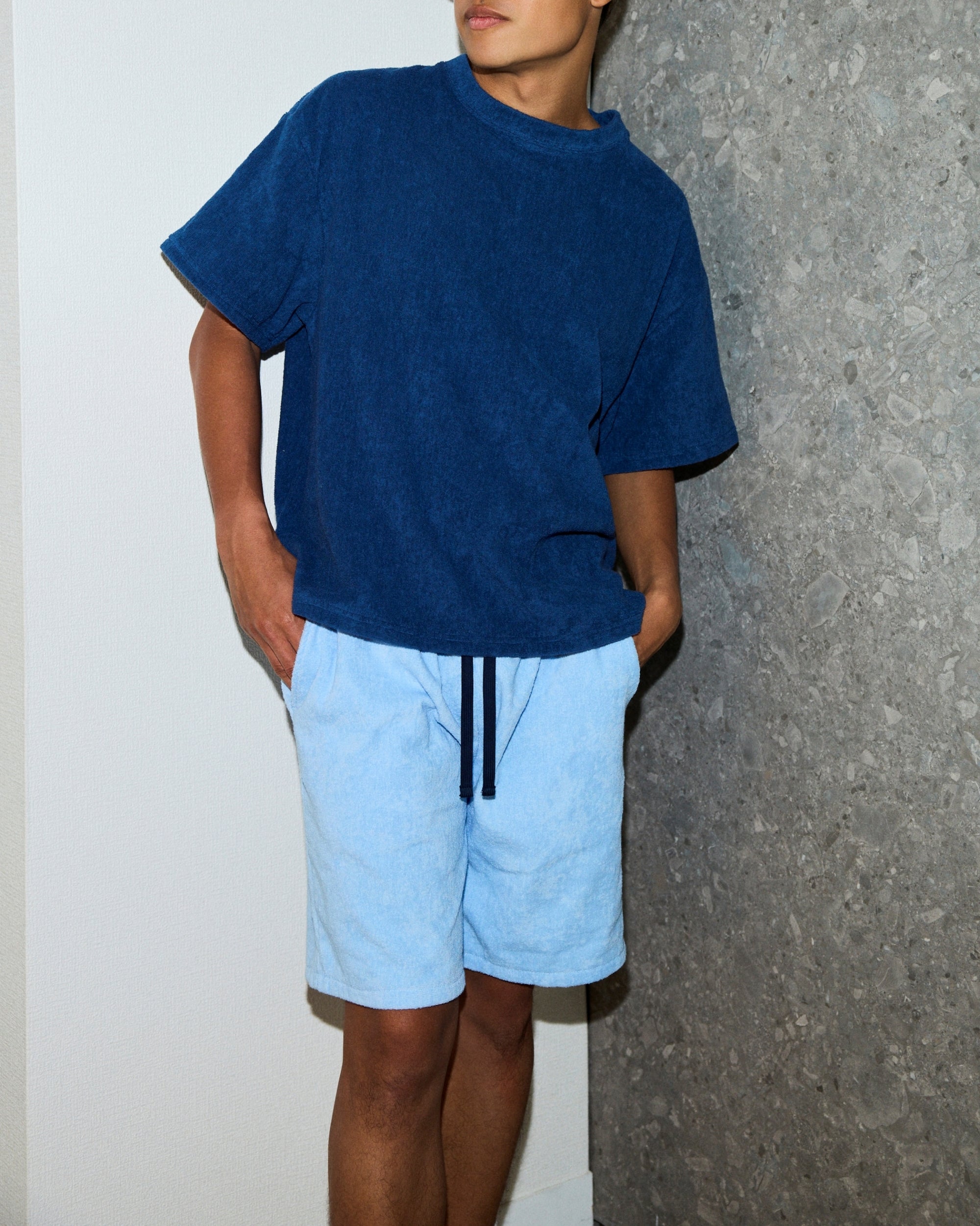 Imabari Towel Short-Sleeve Pullover Prussian Blue