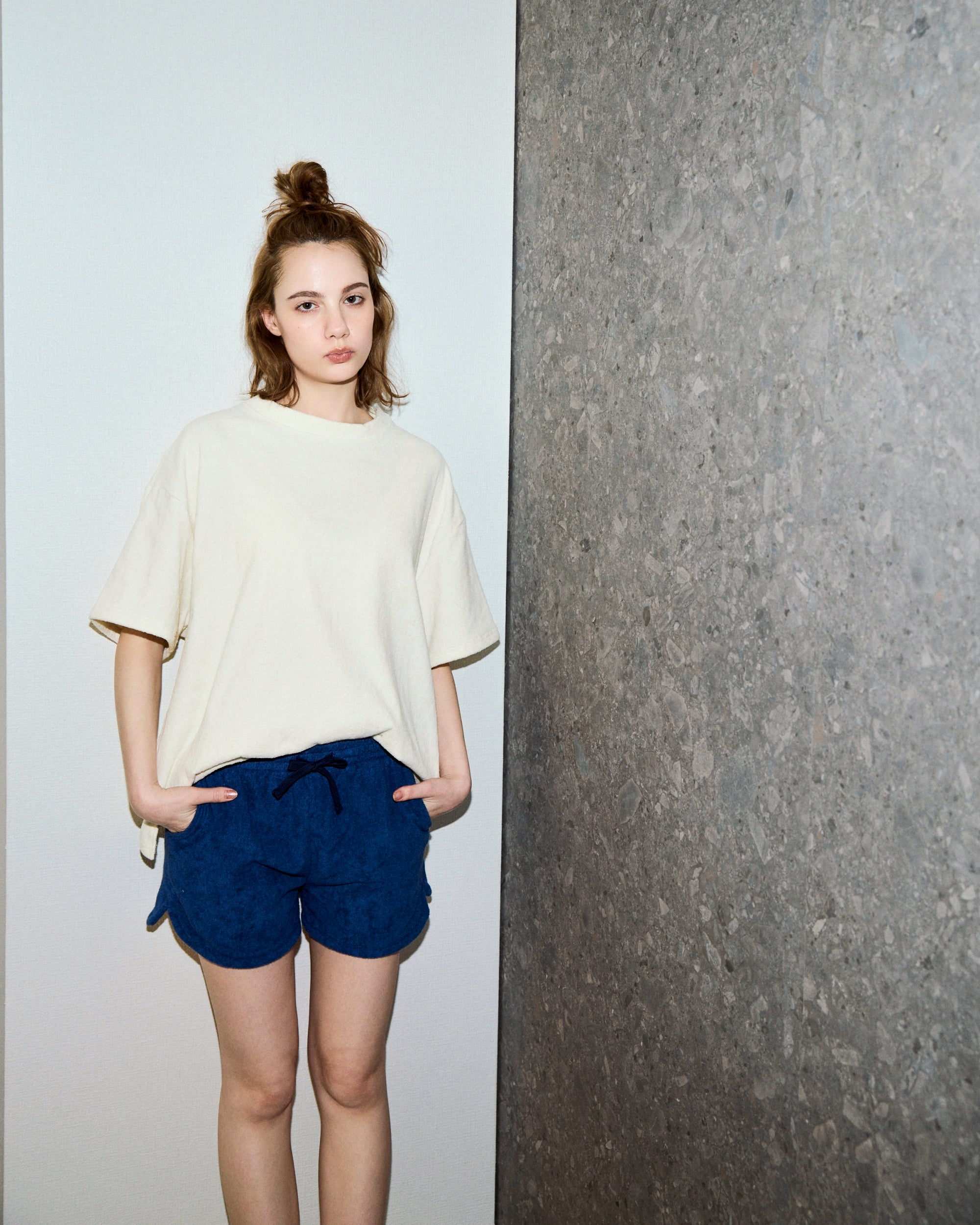 Imabari Towel Short-Sleeve Pullover Pearl White