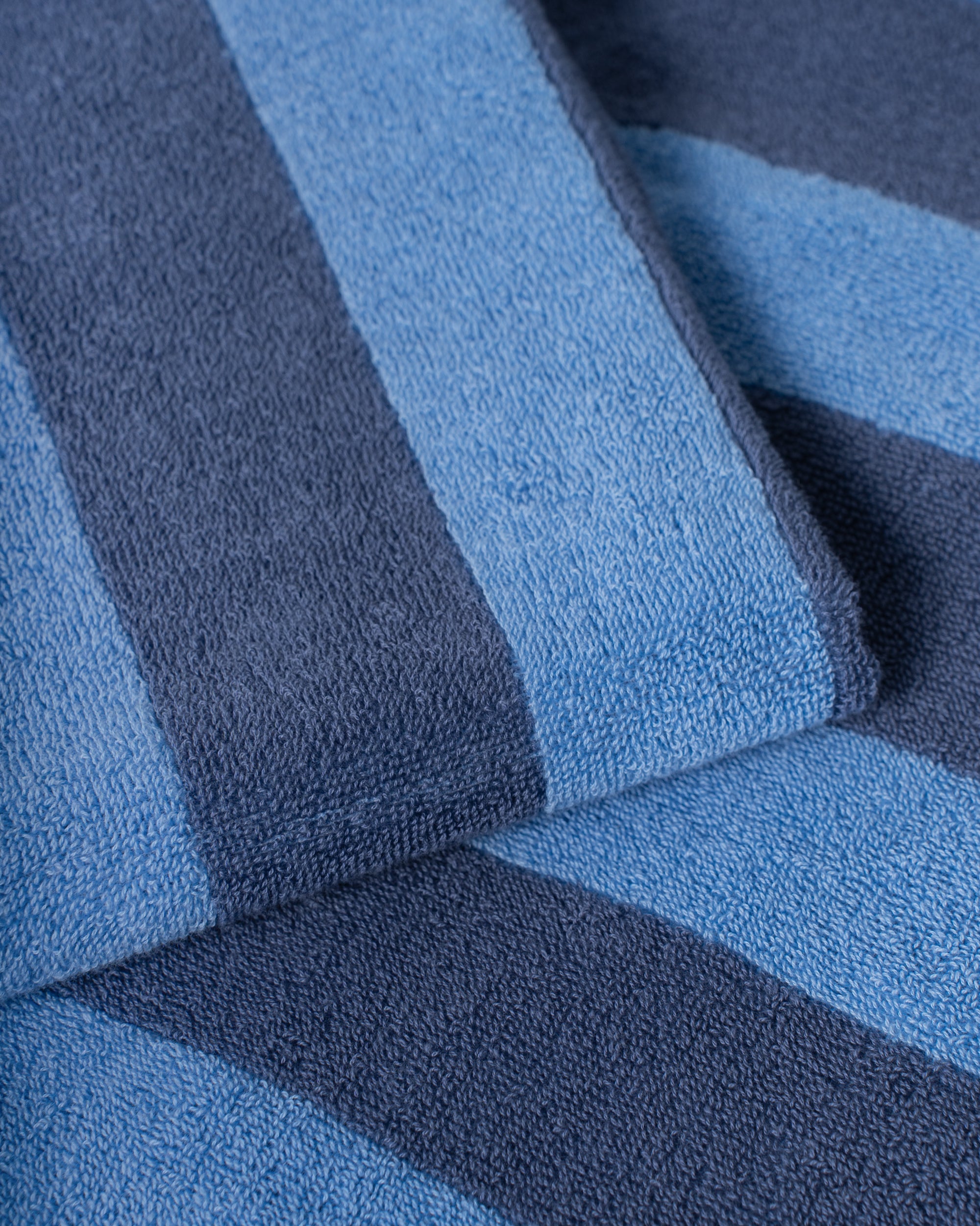 Imabari Towel Stripe Blanket Aqua Blue and Midnight Blue Stripes
