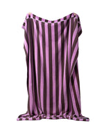 Imabari Towel Stripe Blanket Orchid Pink and Coffee Brown Stripes