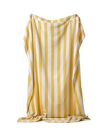 Imabari Towel Stripe Blanket Honey Yellow and Pearl White Stripes