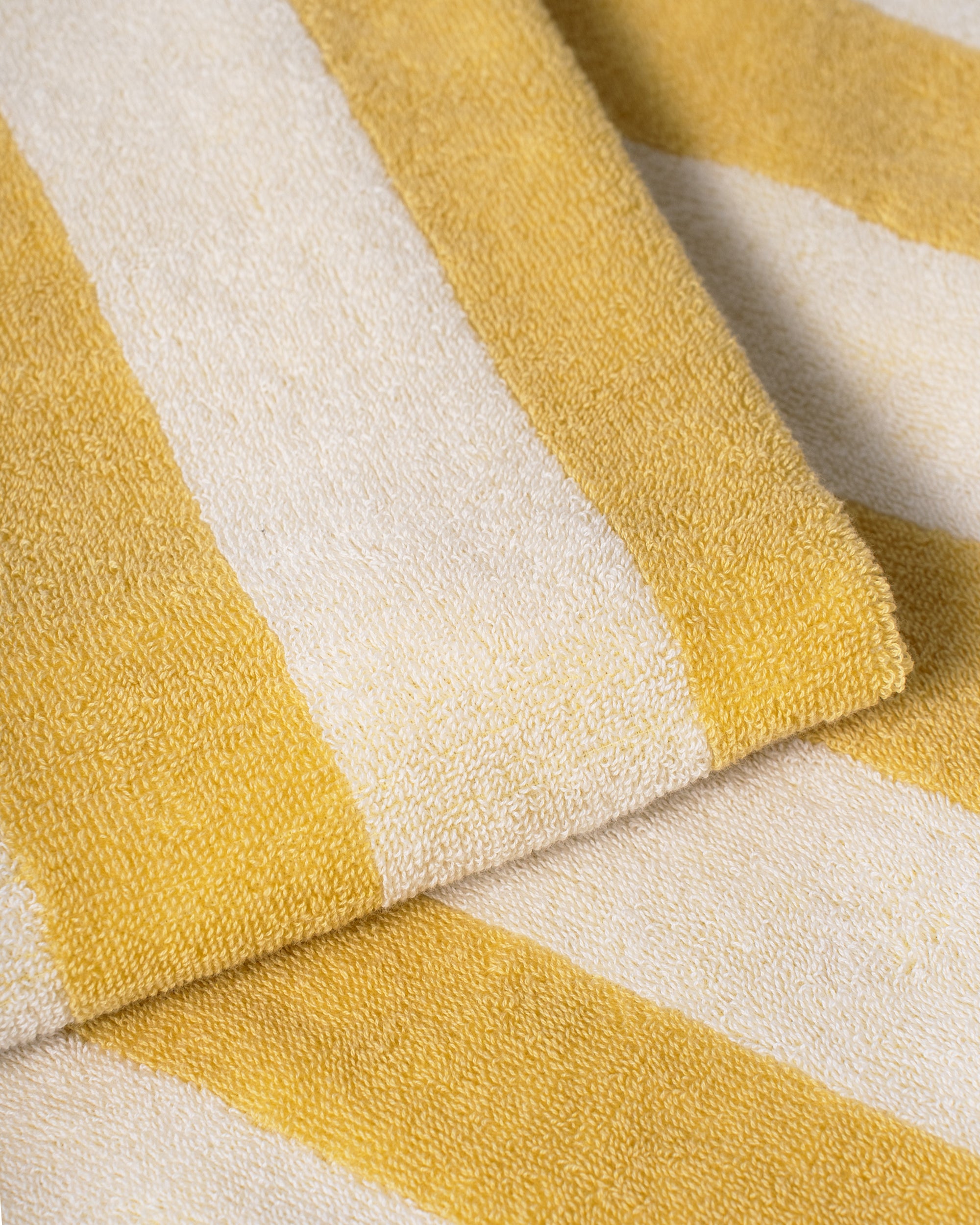 Imabari Towel Stripe Blanket Honey Yellow and Pearl White Stripes