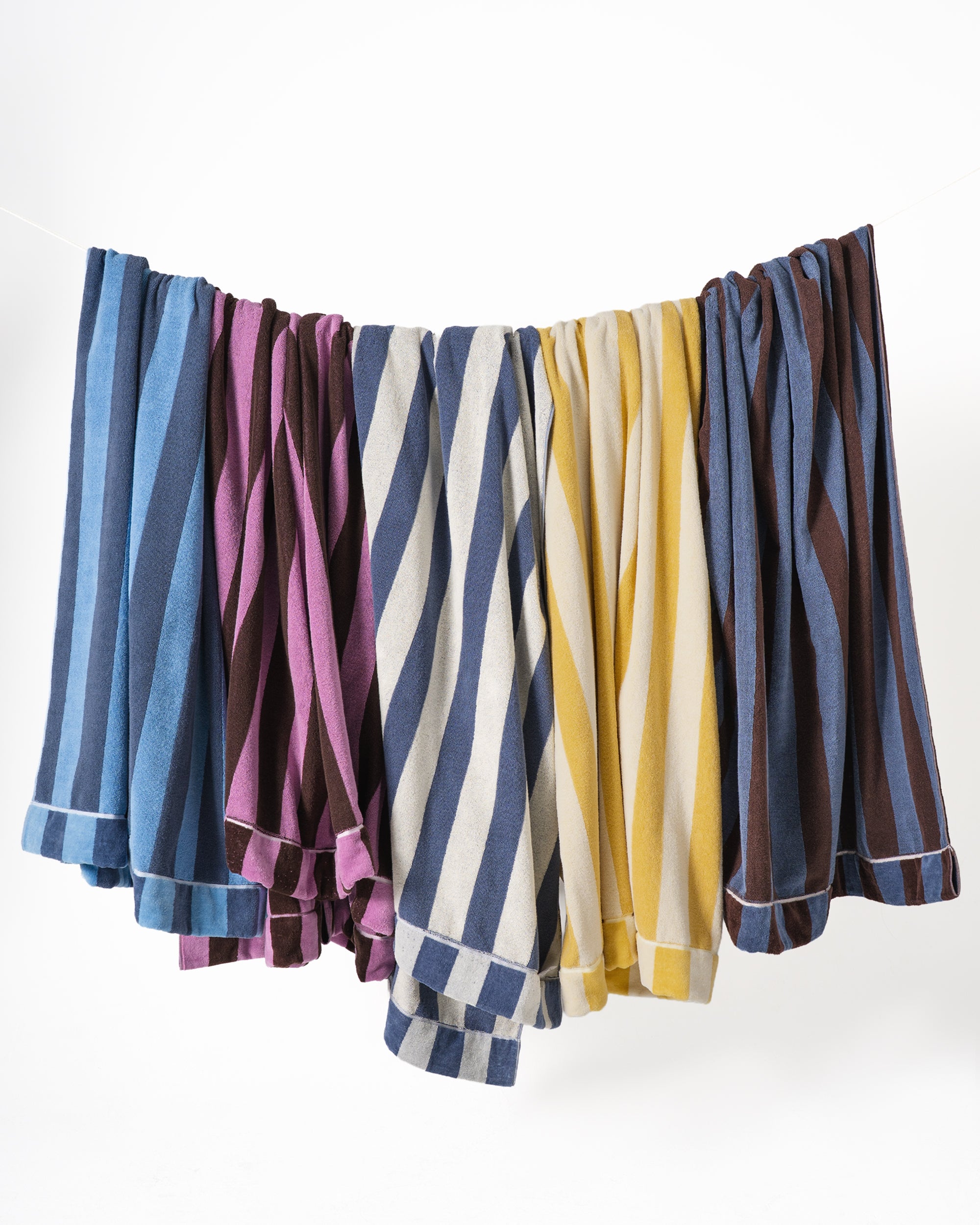 Imabari Towel Stripe Blanket Honey Yellow and Pearl White Stripes